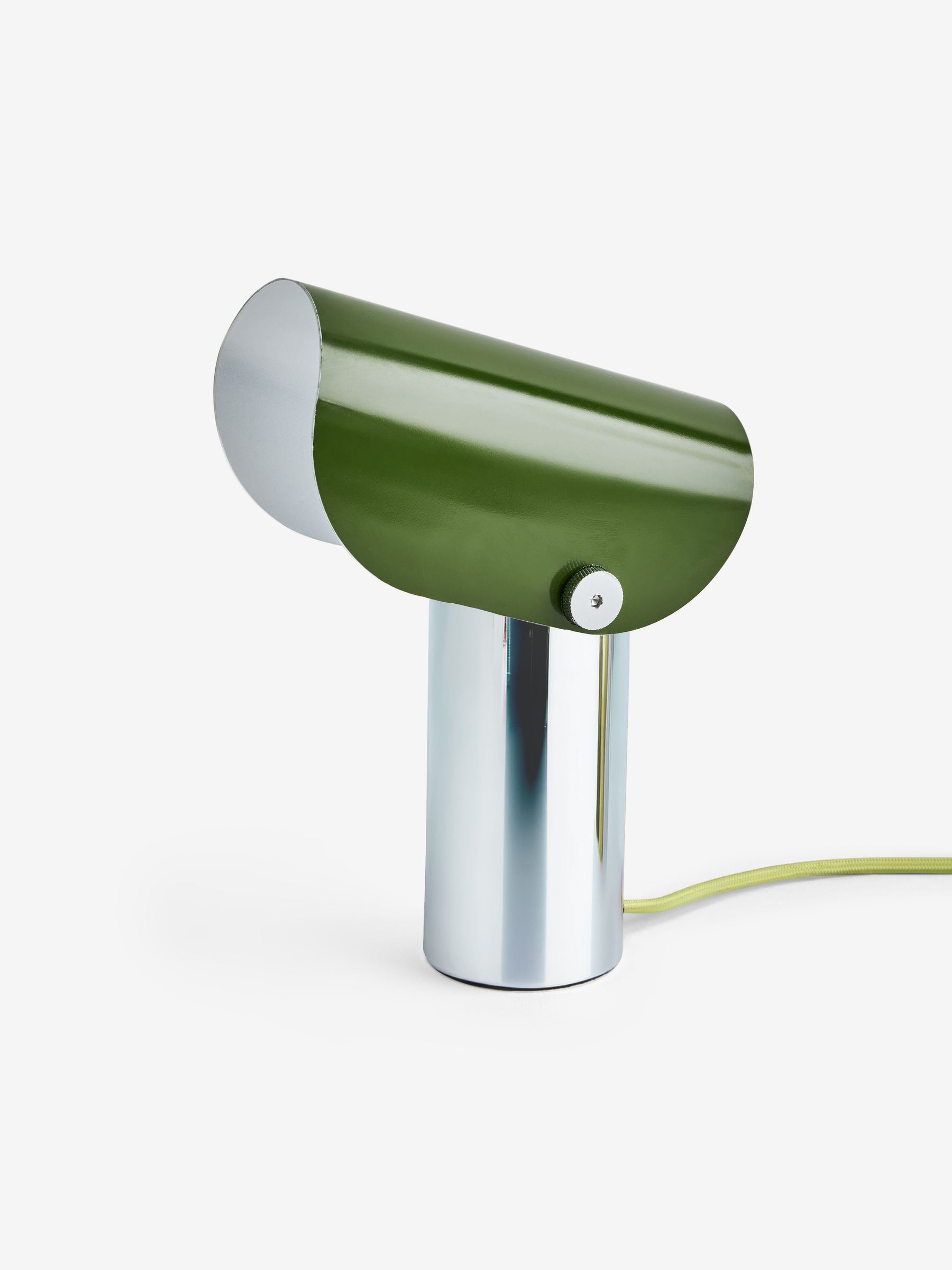 Curve Table Lamp in Chrome & Green - Image 6 of 6
