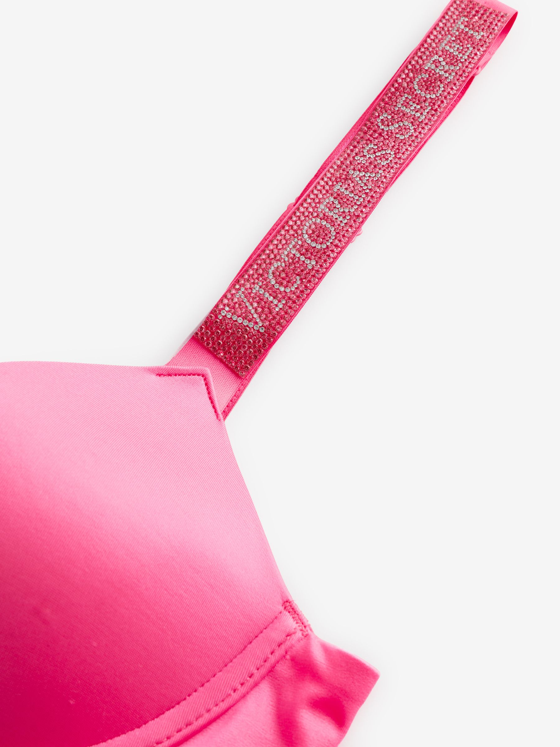 Bombshell Pink Lightly Lined Demi Shine Strap Bra - Image 3 of 3