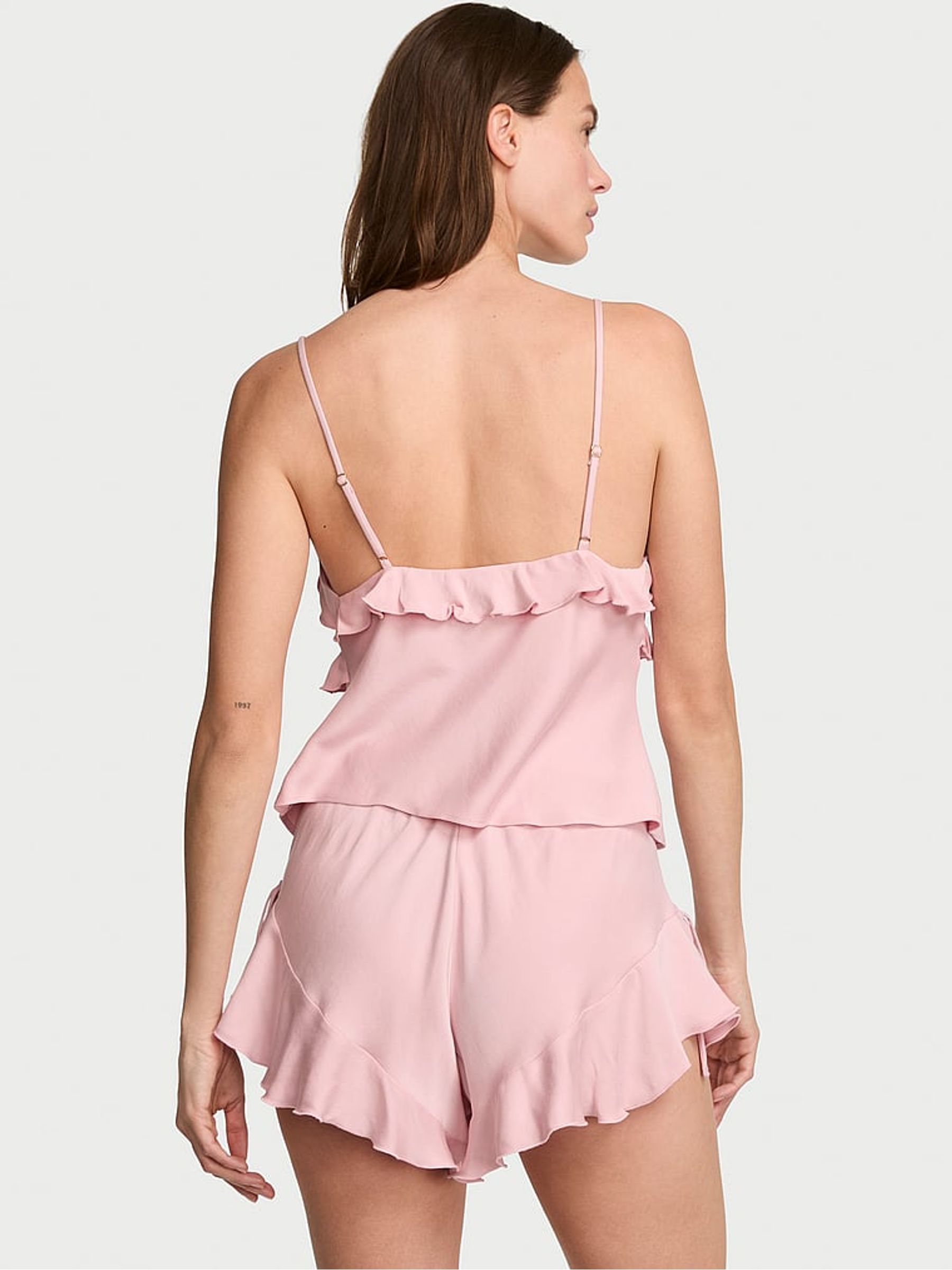 Chalk Rose Pink Modal Flutter Cami Short Set - Image 2 of 2 Chalk Rose Pink Modal Flutter Cami Short Set - Image 2 of 2