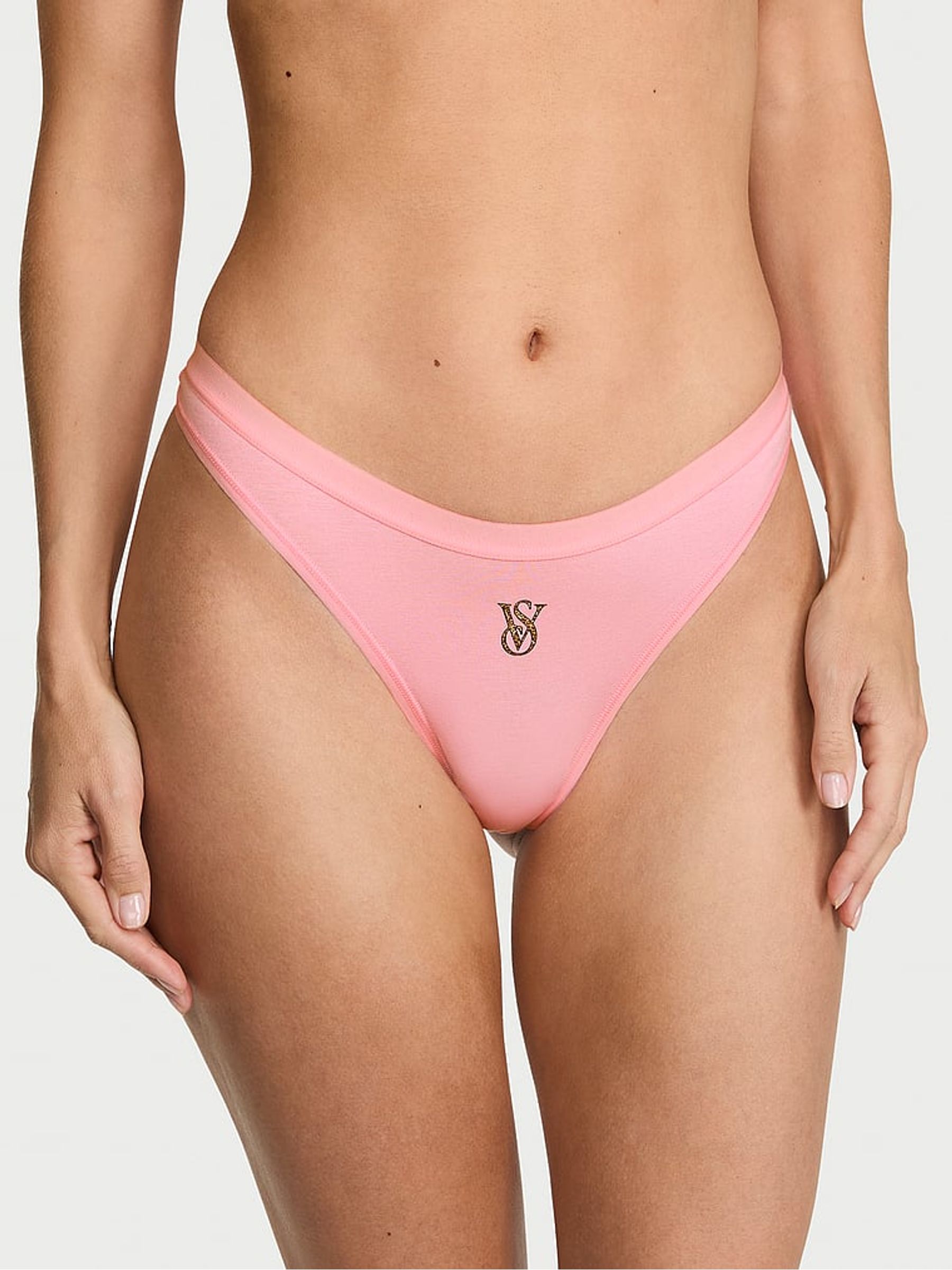 Pink VS Graphic Thong Knickers - Image 1 of 2