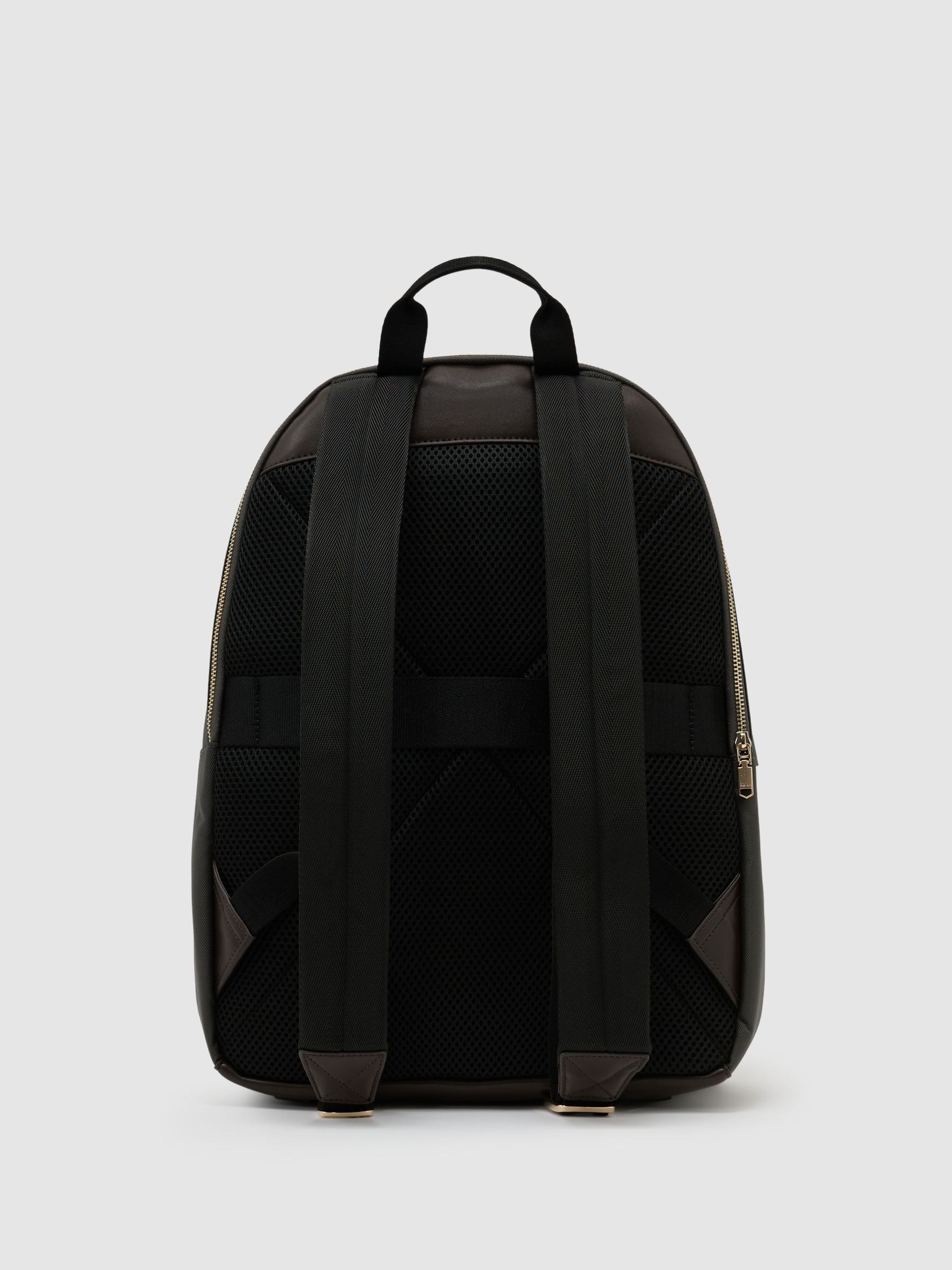 Woven Zipped Backpack in Moss Green - Image 8 of 8