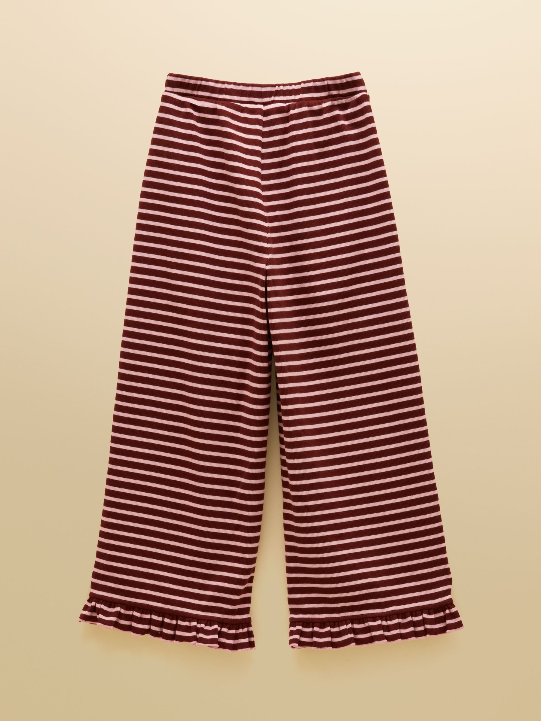 Girls' Sophie Brown & Pink Rib Frill Trousers - Image 2 of 4 Girls' Sophie Brown & Pink Rib Frill Trousers - Image 2 of 4