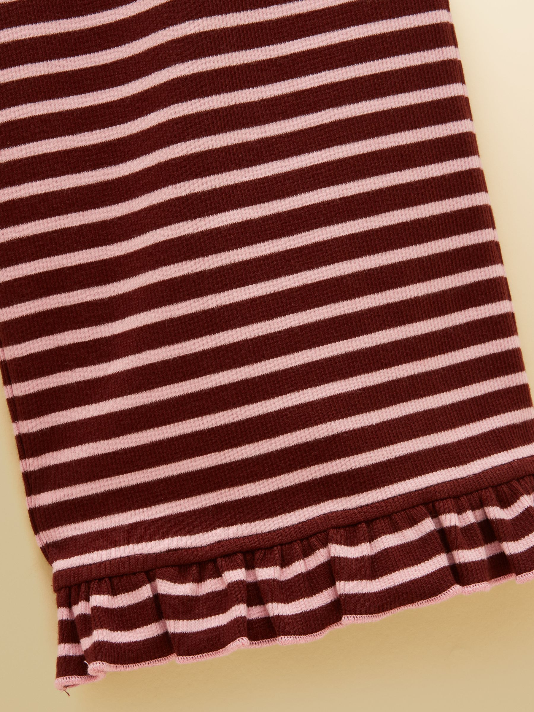 Girls' Sophie Brown & Pink Rib Frill Trousers - Image 3 of 4
