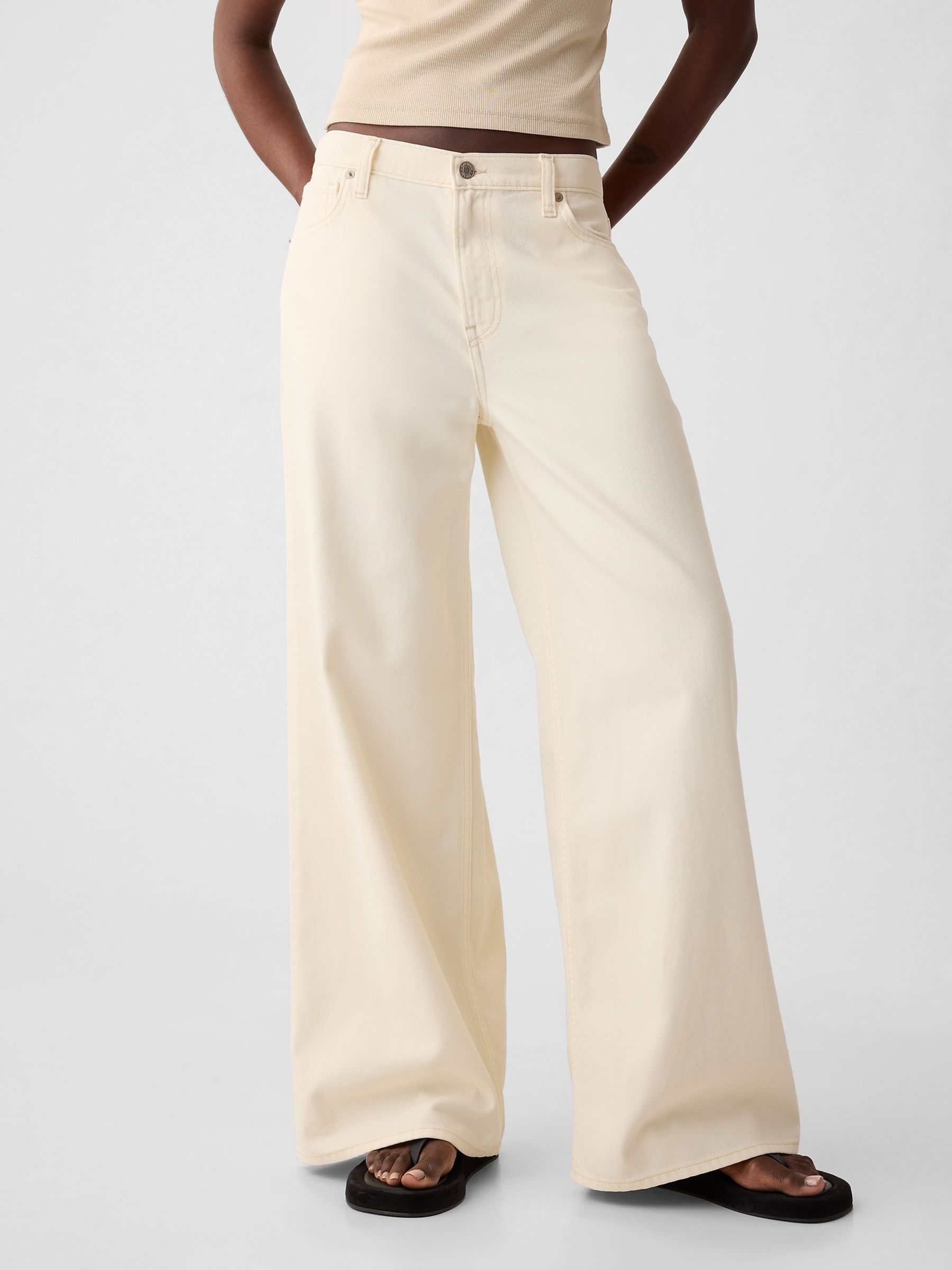 Yellow Mid Rise UltraSoft Baggy Jeans - Image 1 of 5