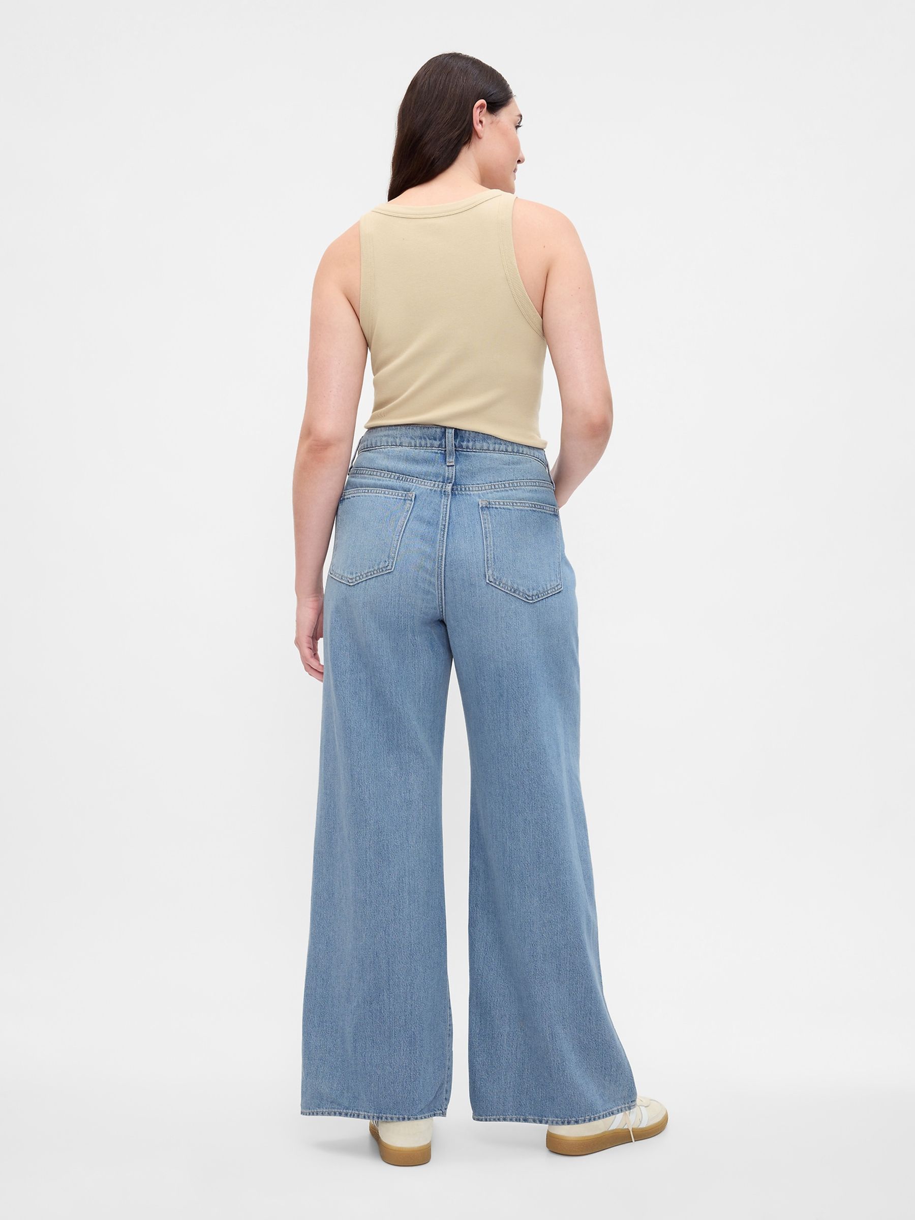 Light Wash High Waisted Super Soft Wide-Leg Jeans - Image 2 of 2