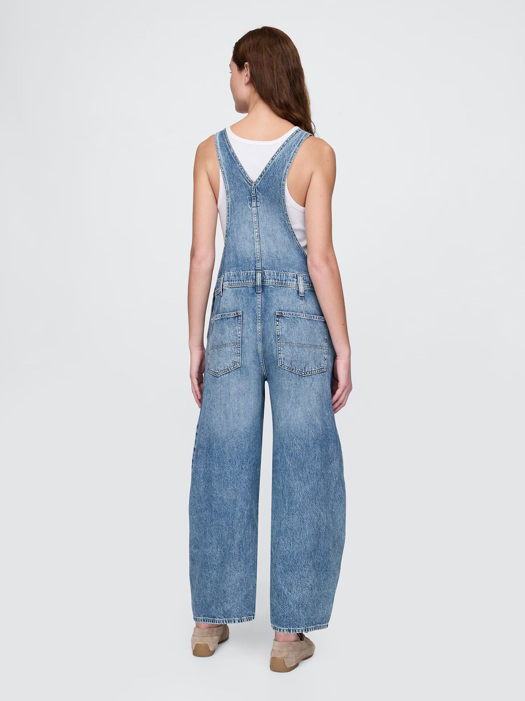 Indigo Blue UltraSoft Denim Horseshoe Overalls Dungarees - Image 2 of 4