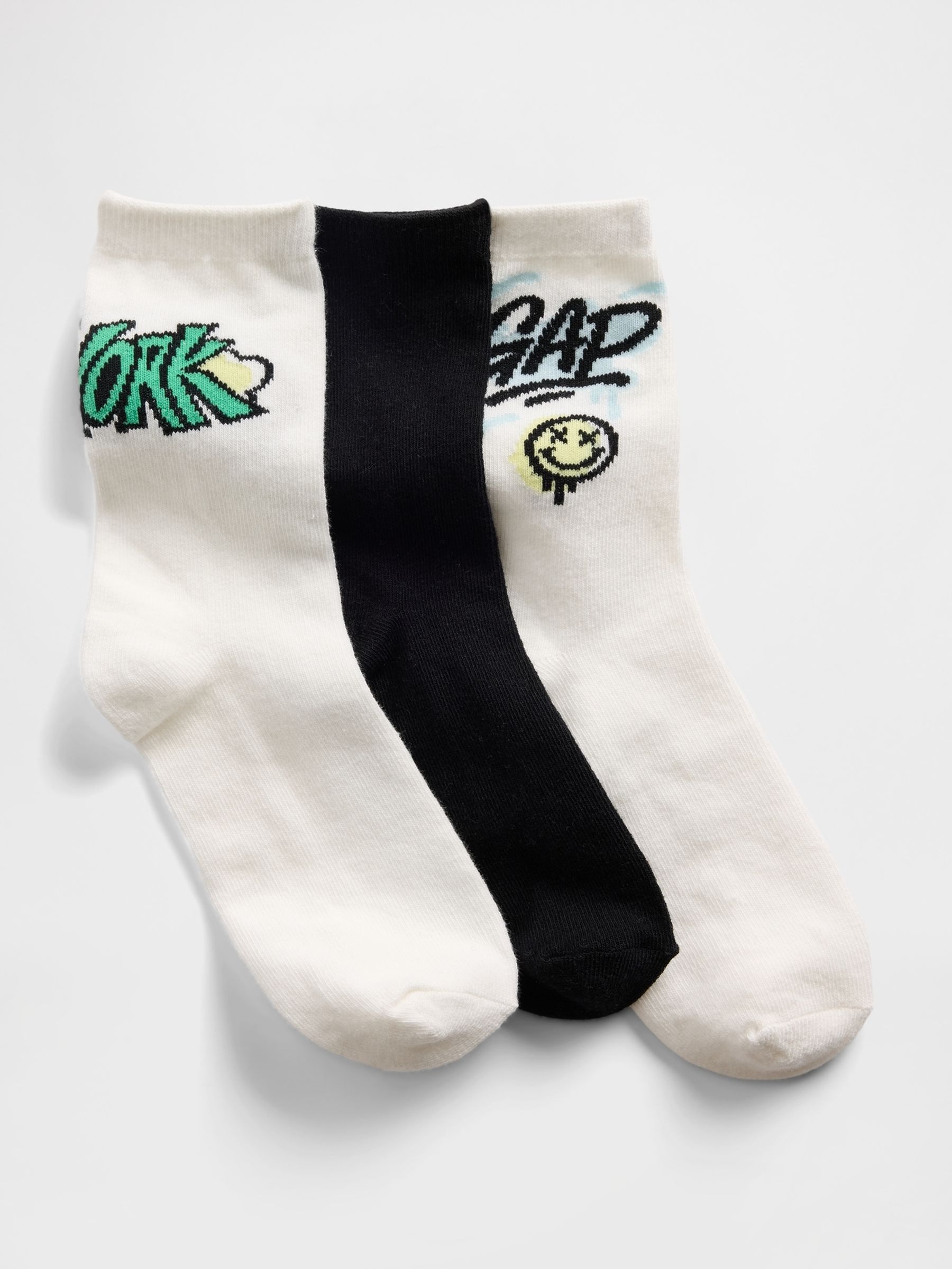 Multi Graphic Logo Crew Socks 3-Pack - Image 1 of 1