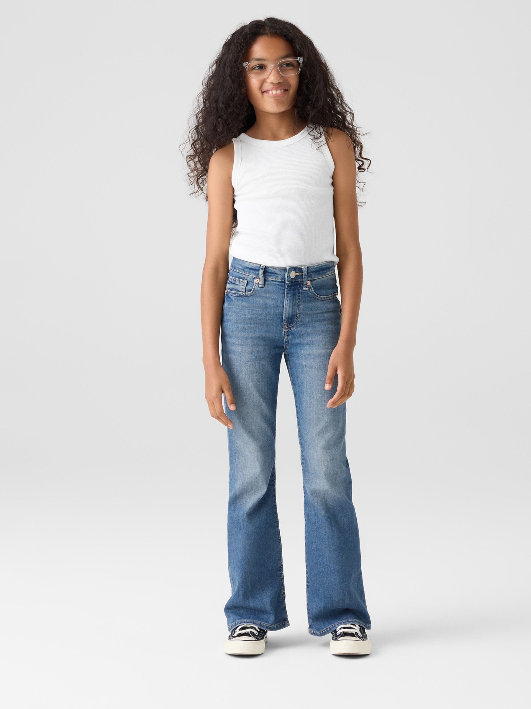 Mid Wash High Waisted '70s Flare Jeans - Image 1 of 2