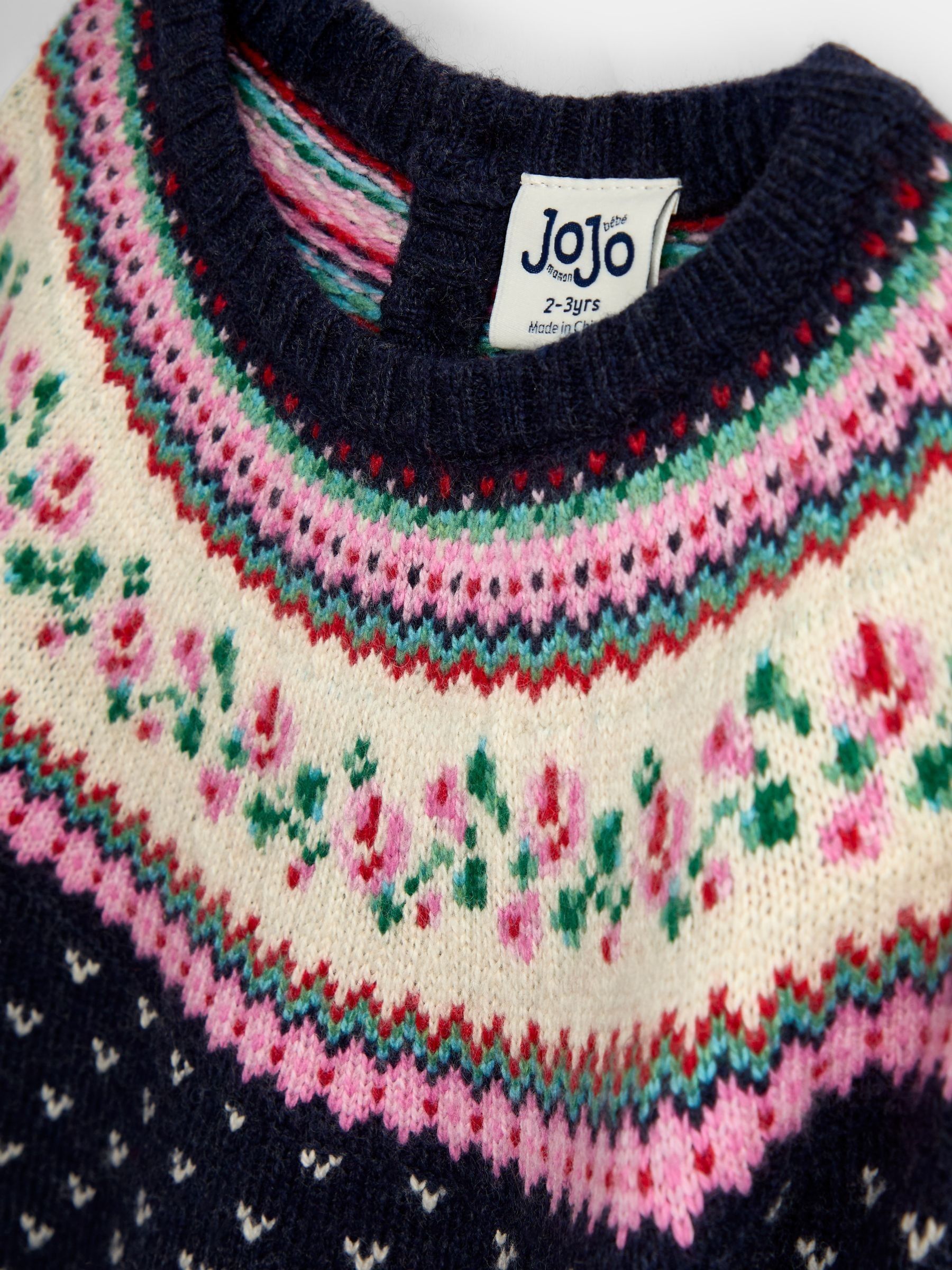 Navy Blue Rose Fairisle Knitted Dress - Image 4 of 4