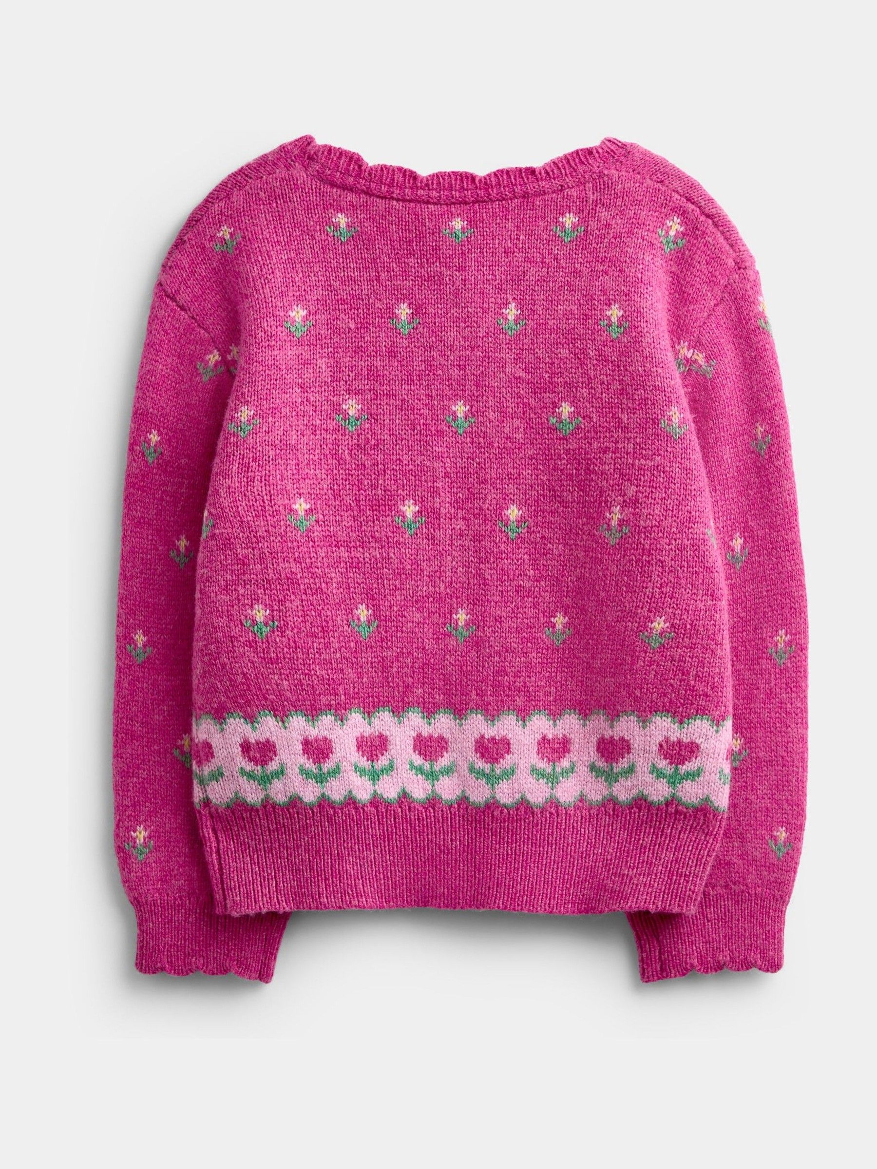 Fuchsia Pink Floral Cardigan & Beret Set - Image 3 of 8