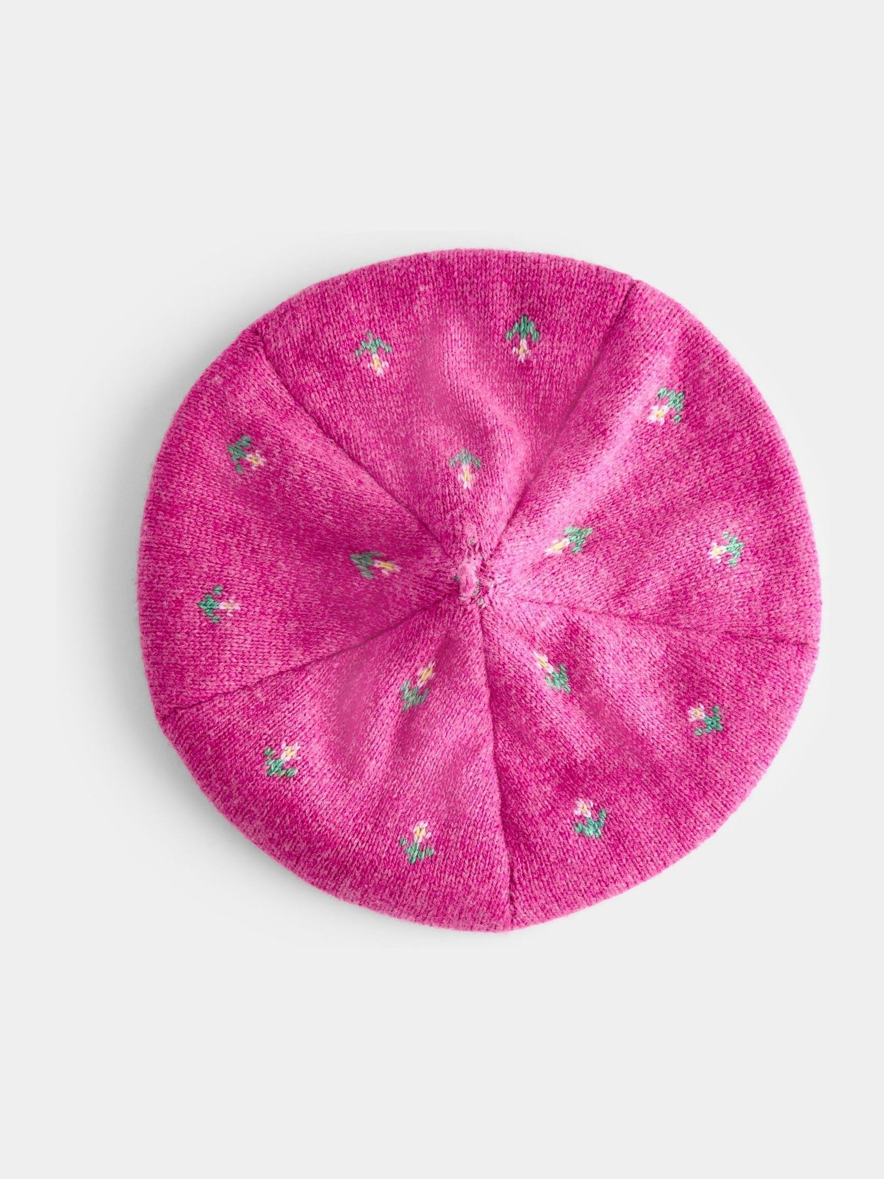 Fuchsia Pink Floral Cardigan & Beret Set - Image 6 of 8