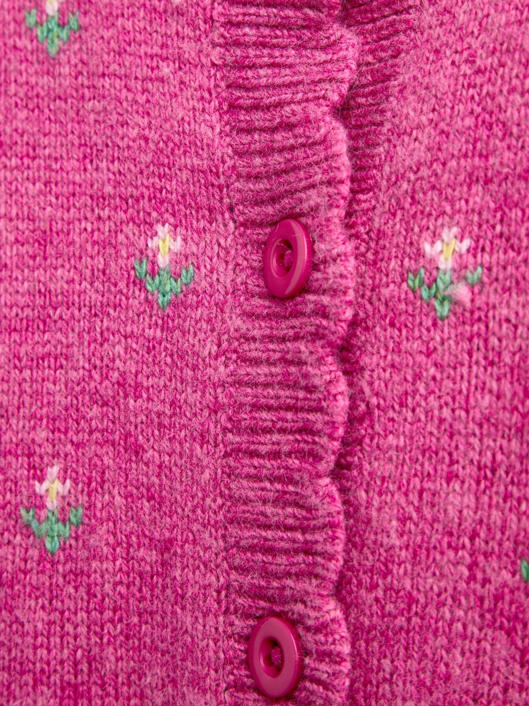 Fuchsia Pink Floral Cardigan & Beret Set - Image 8 of 8
