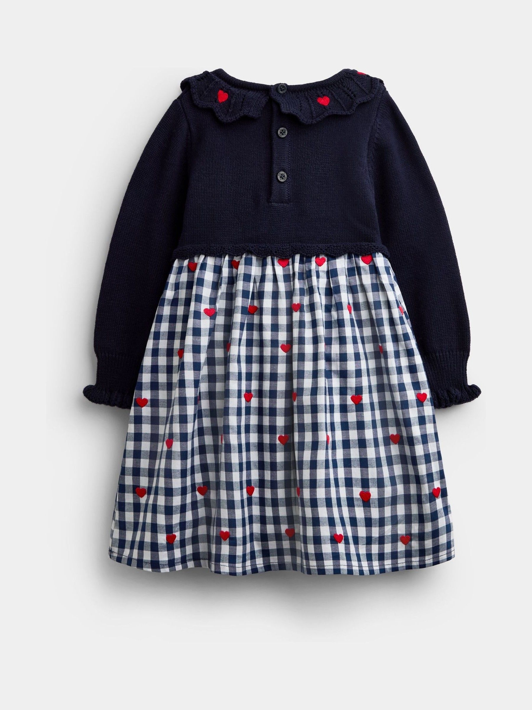 Navy Blue Strawberry Knitted Combo Dress - Image 2 of 4