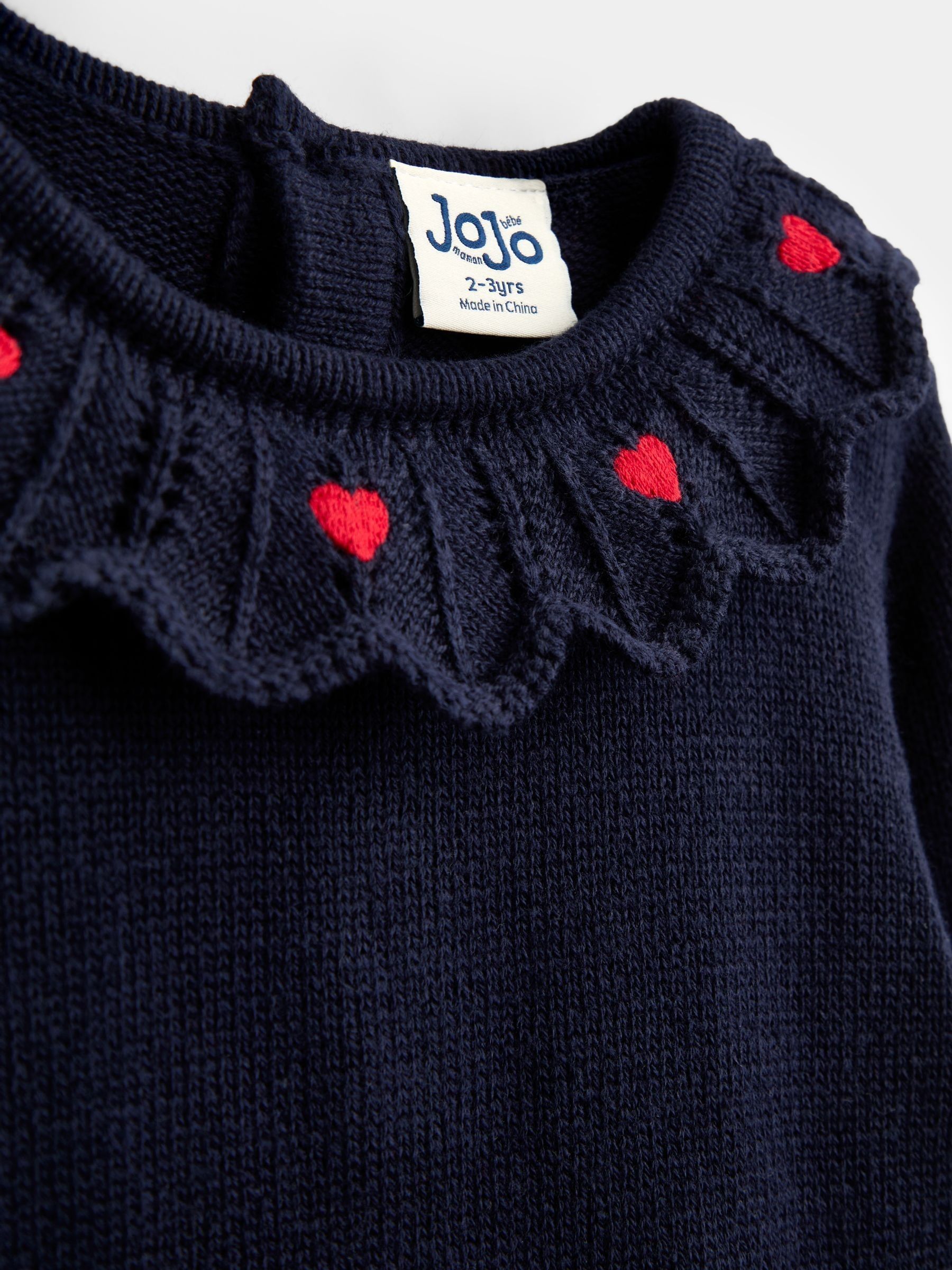 Navy Blue Strawberry Knitted Combo Dress - Image 4 of 4