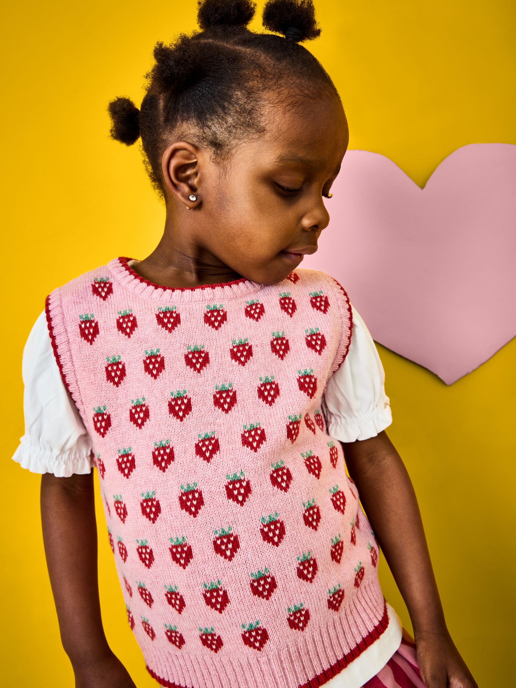 Light Pink Strawberry Knit Vest - Image 2 of 6