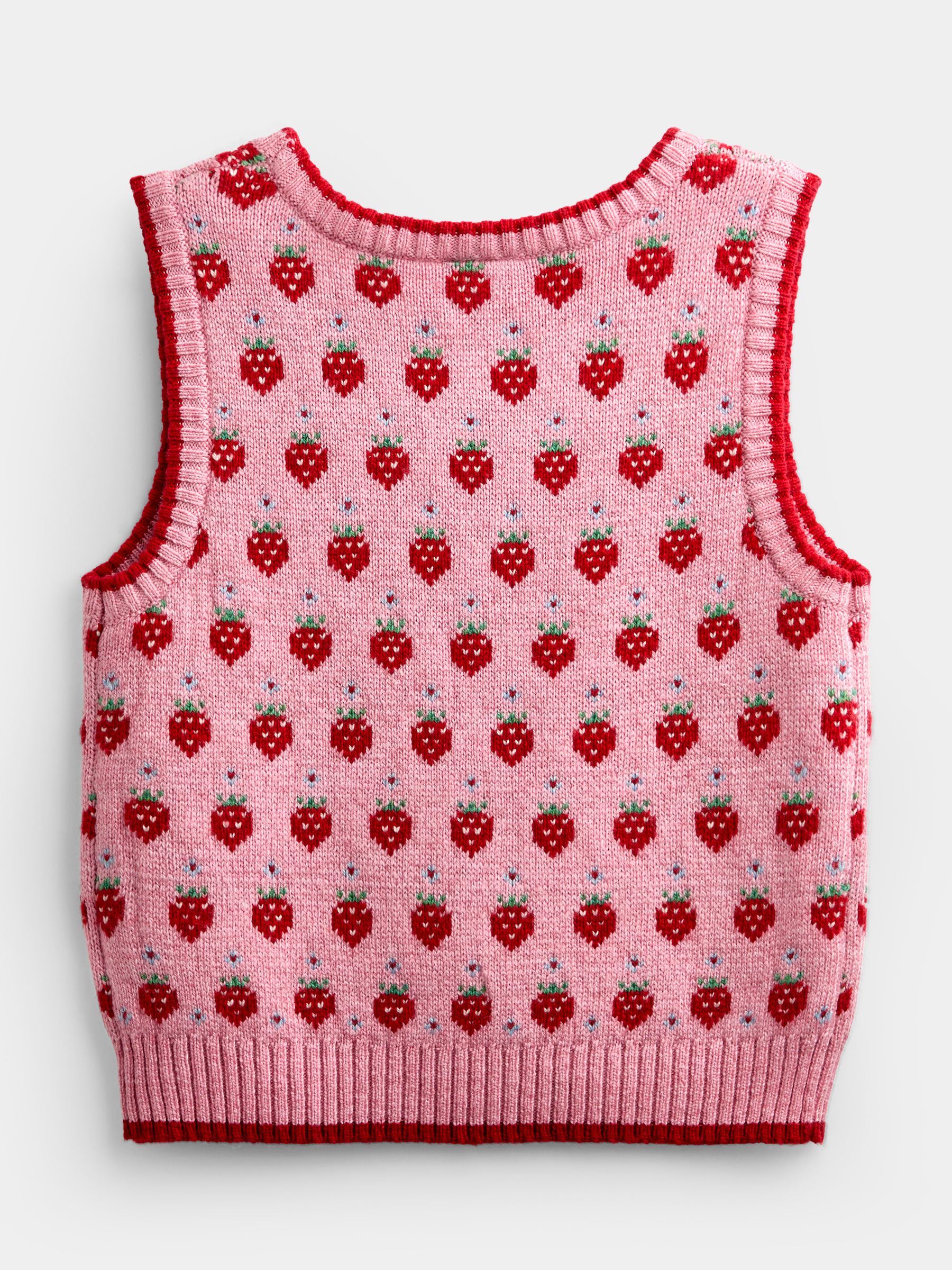 Light Pink Strawberry Knit Vest - Image 4 of 6