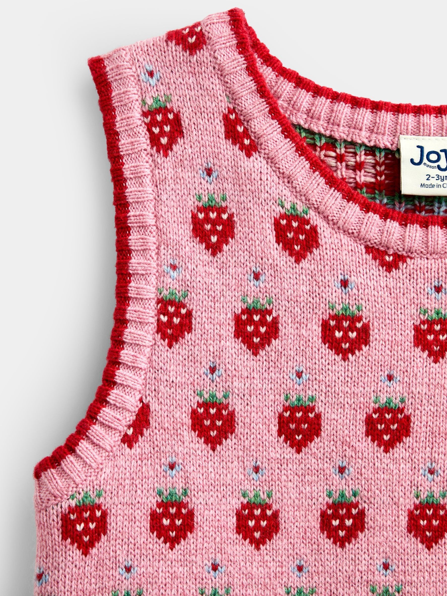 Light Pink Strawberry Knit Vest - Image 5 of 6