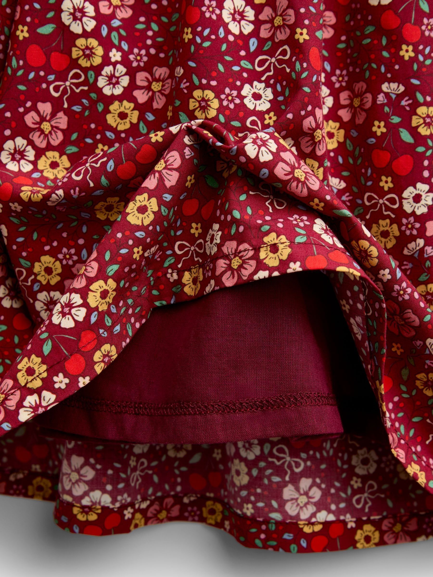 Burgundy Red Cherry Knitted Combo Dress - Image 4 of 4