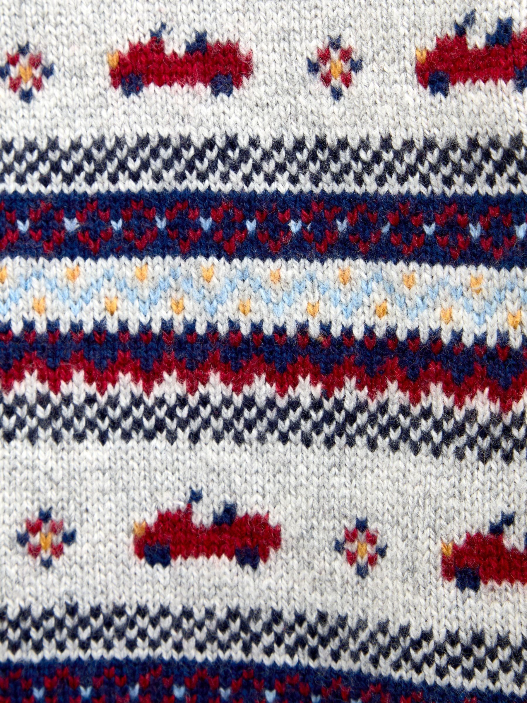 Grey Marl Classic Car Fairisle Knitted Tank Top - Image 4 of 4