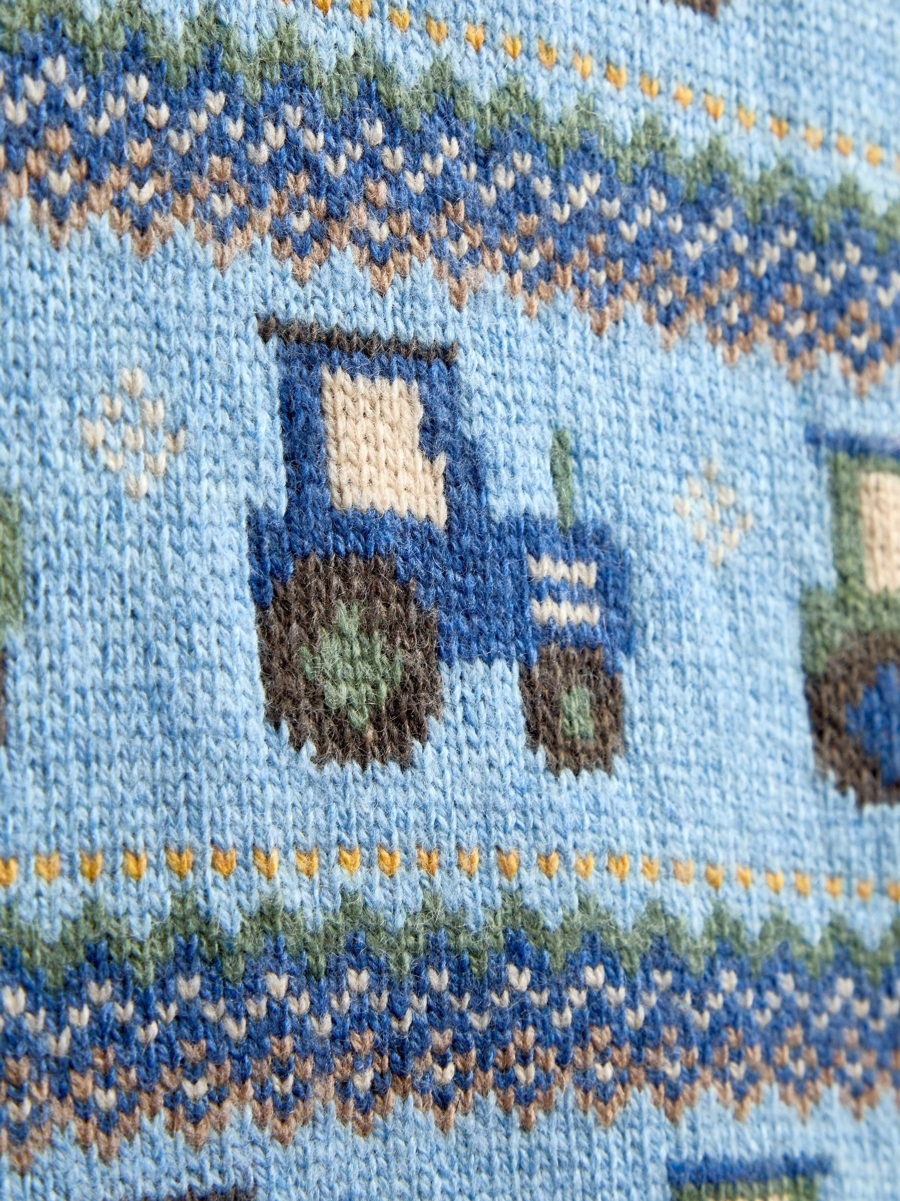 Mid Blue Tractor Fairisle Knitted Tank Top - Image 4 of 4