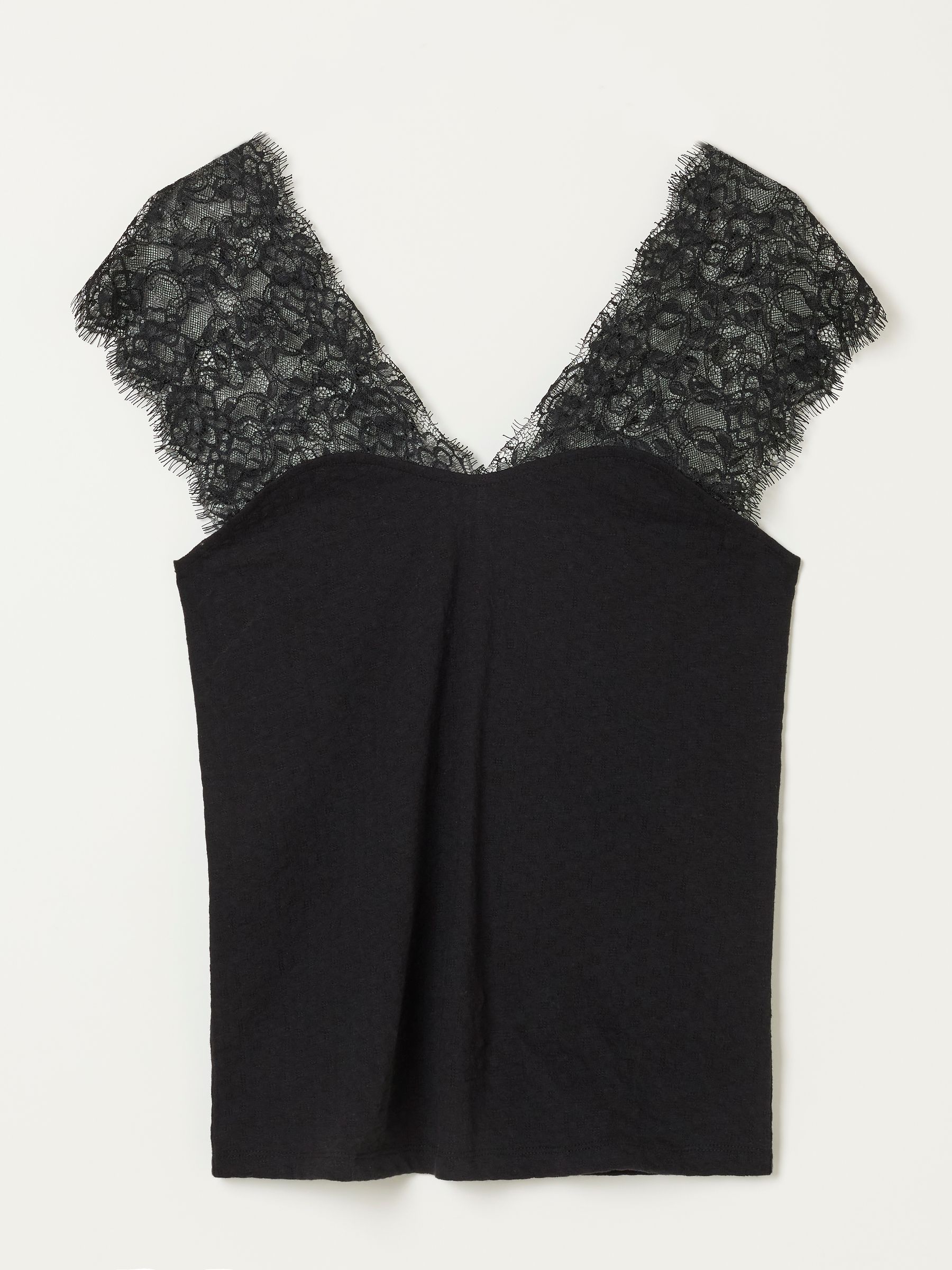 Lexi Black Lace Shoulder Sleeveless Top - Image 6 of 6