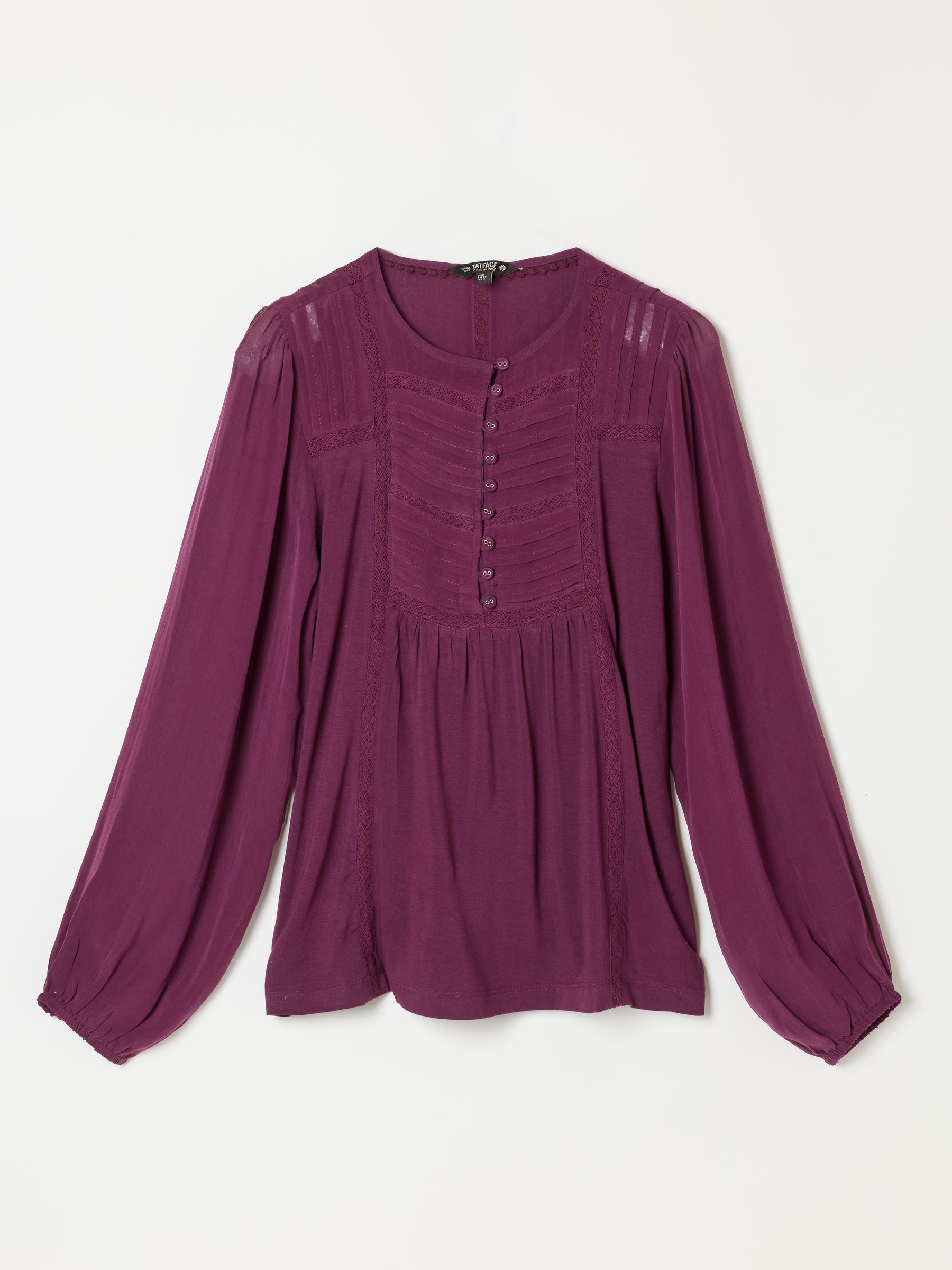 Winnie Plum Purple Woven Jersey Mix Top - Image 6 of 6