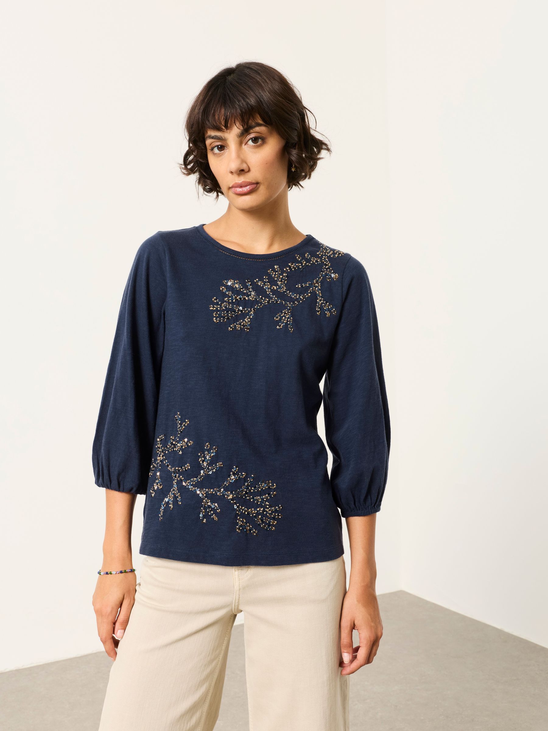 Penny Navy Sparkle Graphic Top - Image 1 of 5