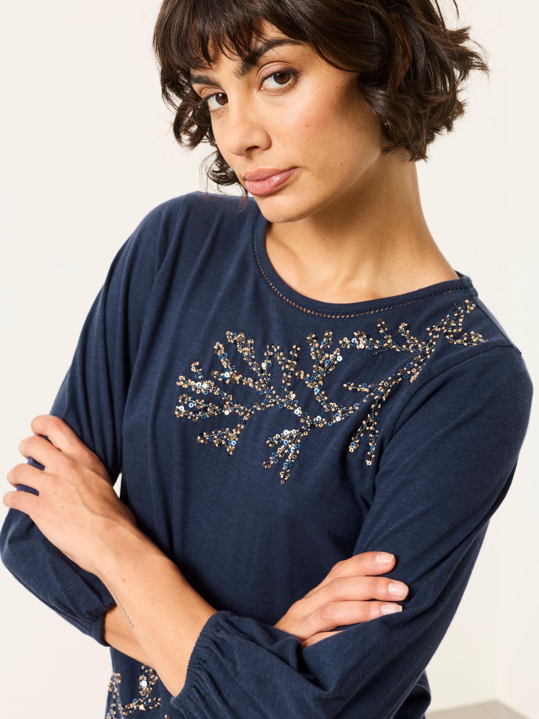 Penny Navy Sparkle Graphic Top - Image 4 of 5