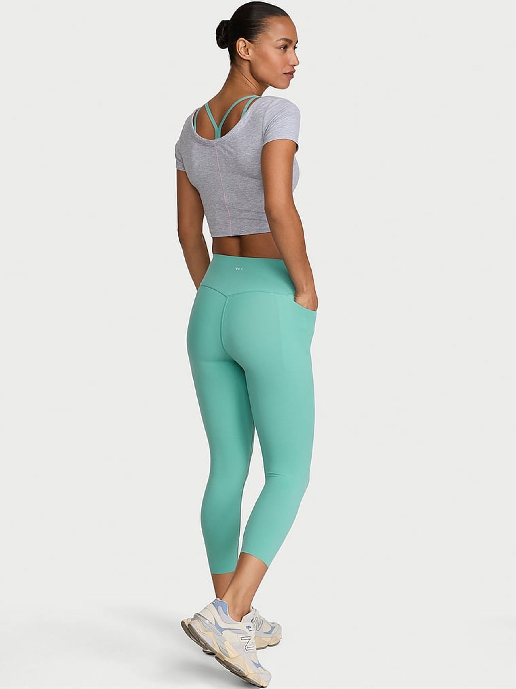 Dusty Turquoise Blue Elevate™ Capri Leggings - Image 2 of 2