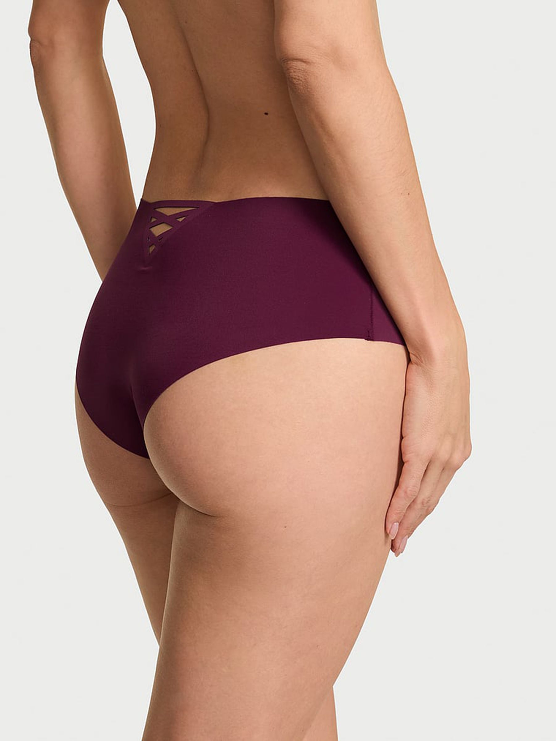 Rich Maroon Red Cheeky Strappy Back Knickers - Image 2 of 2