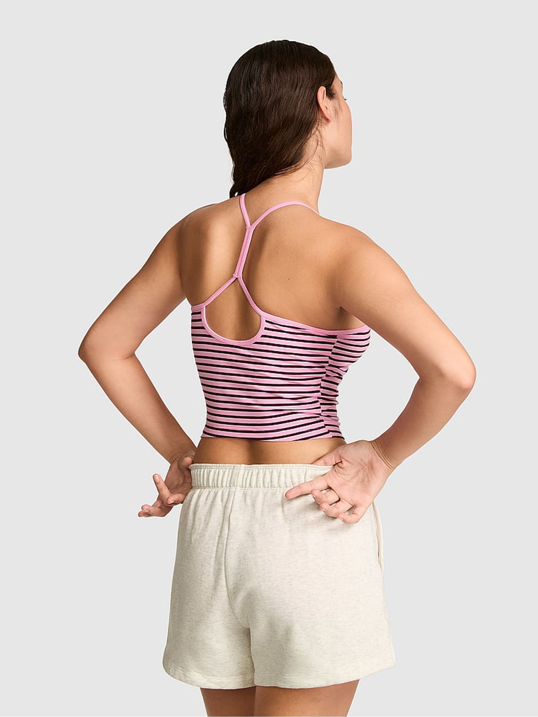 Pink/Purple Stripe Cotton Racerback Tank Top - Image 3 of 3