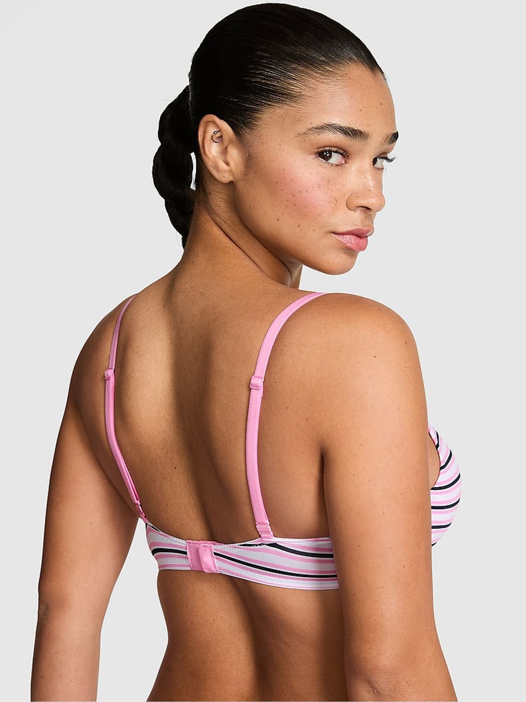 Pink Lollipop Stripe Non Wired Lightly Lined Bra - Image 2 of 2
