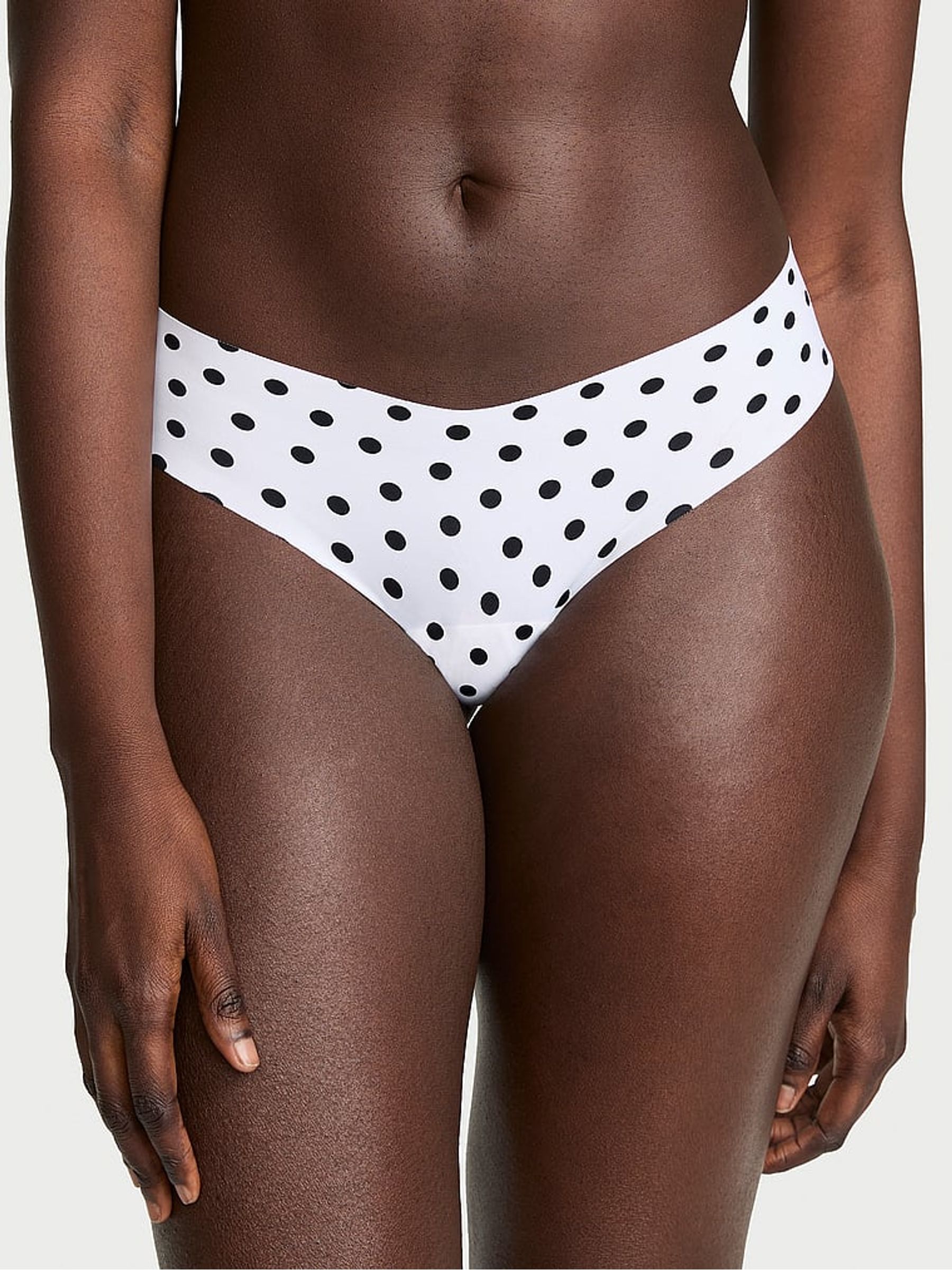 White Polka Dot Thong Knickers - Image 1 of 2
