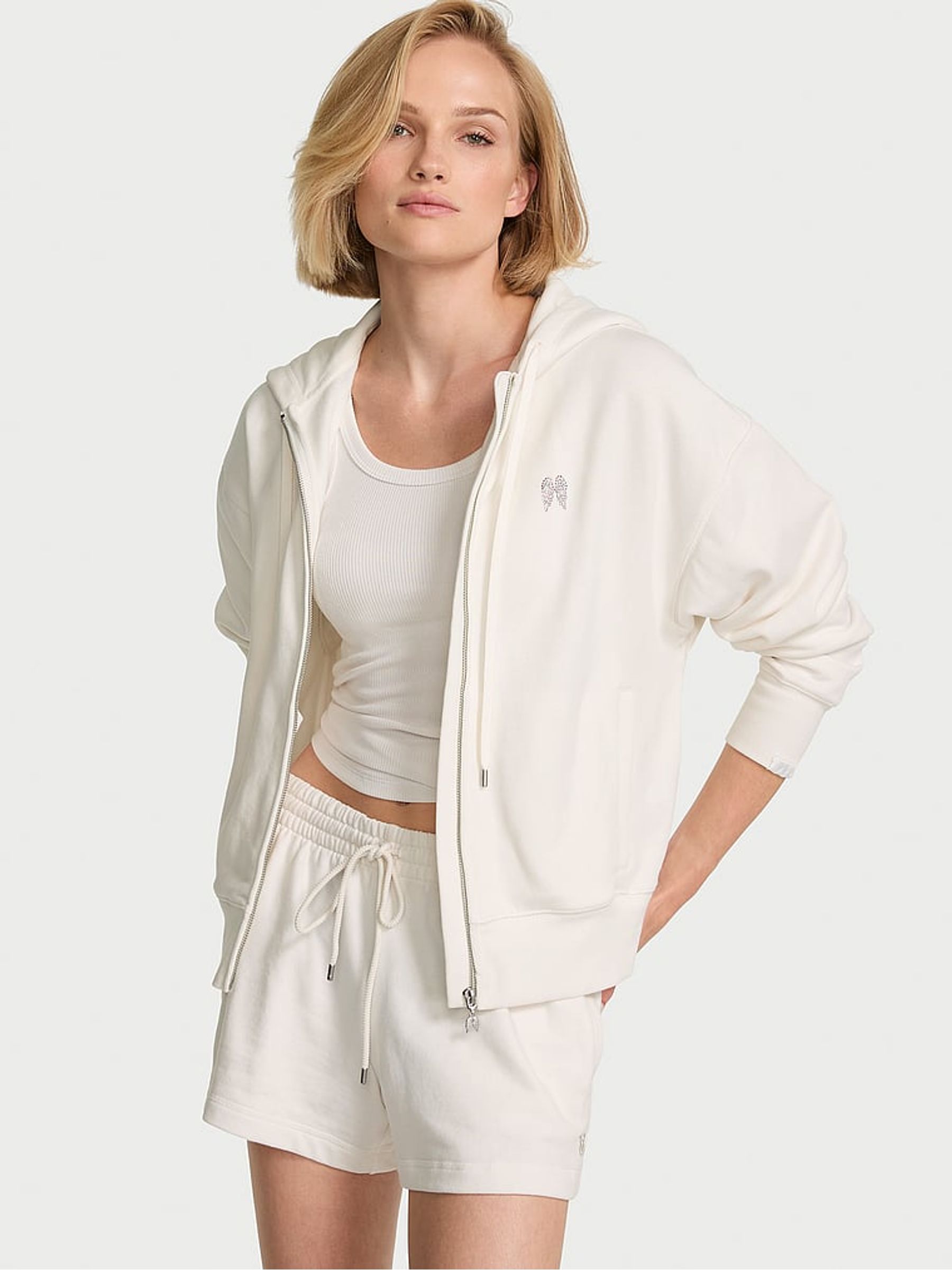 Coconut White Bride Angel Fleece Full Zip Hoodie - Image 1 of 2 Coconut White Bride Angel Fleece Full Zip Hoodie - Image 1 of 2