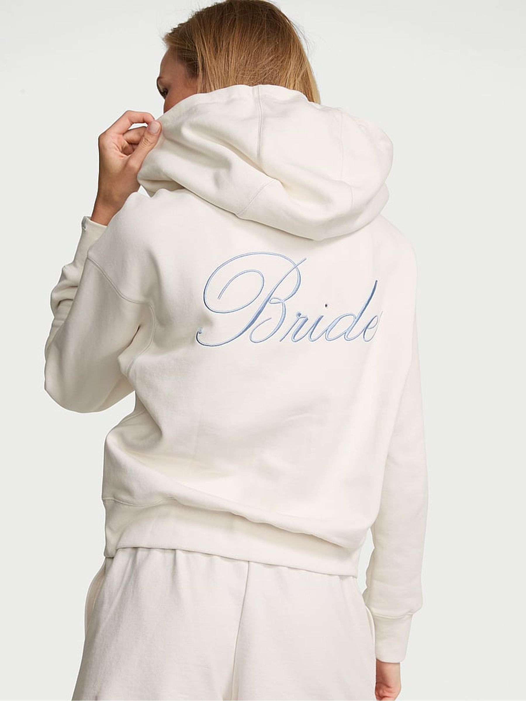Coconut White Bride Angel Fleece Full Zip Hoodie - Image 2 of 2