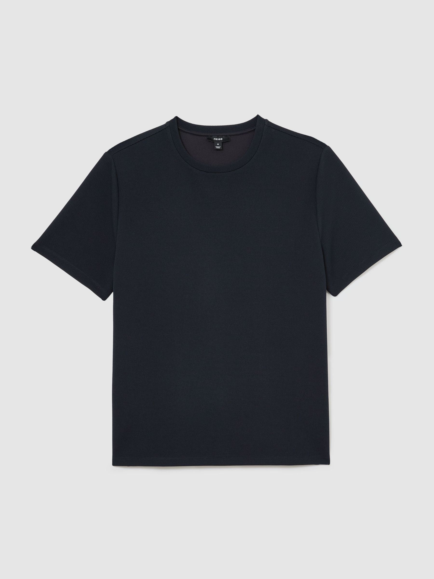 Textured Modern-Fit Crew-Neck T-Shirt in Navy - Image 2 of 7