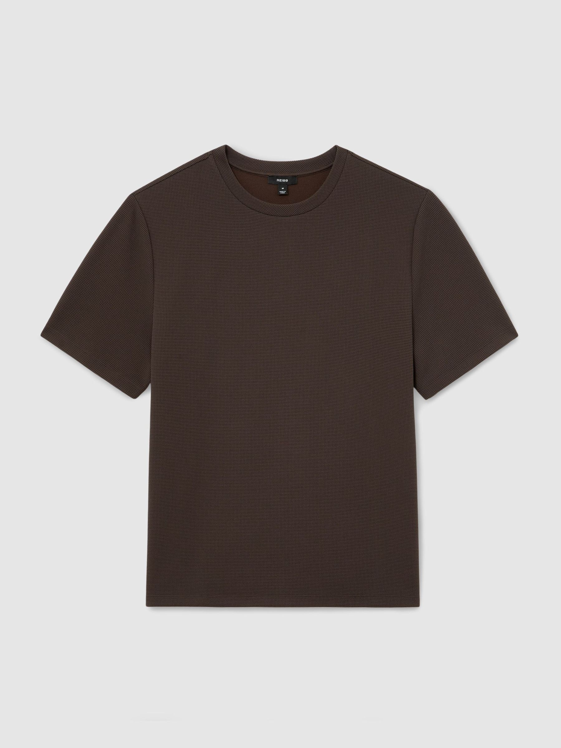 Textured Modern-Fit Crew-Neck T-Shirt in Brown - Image 2 of 6