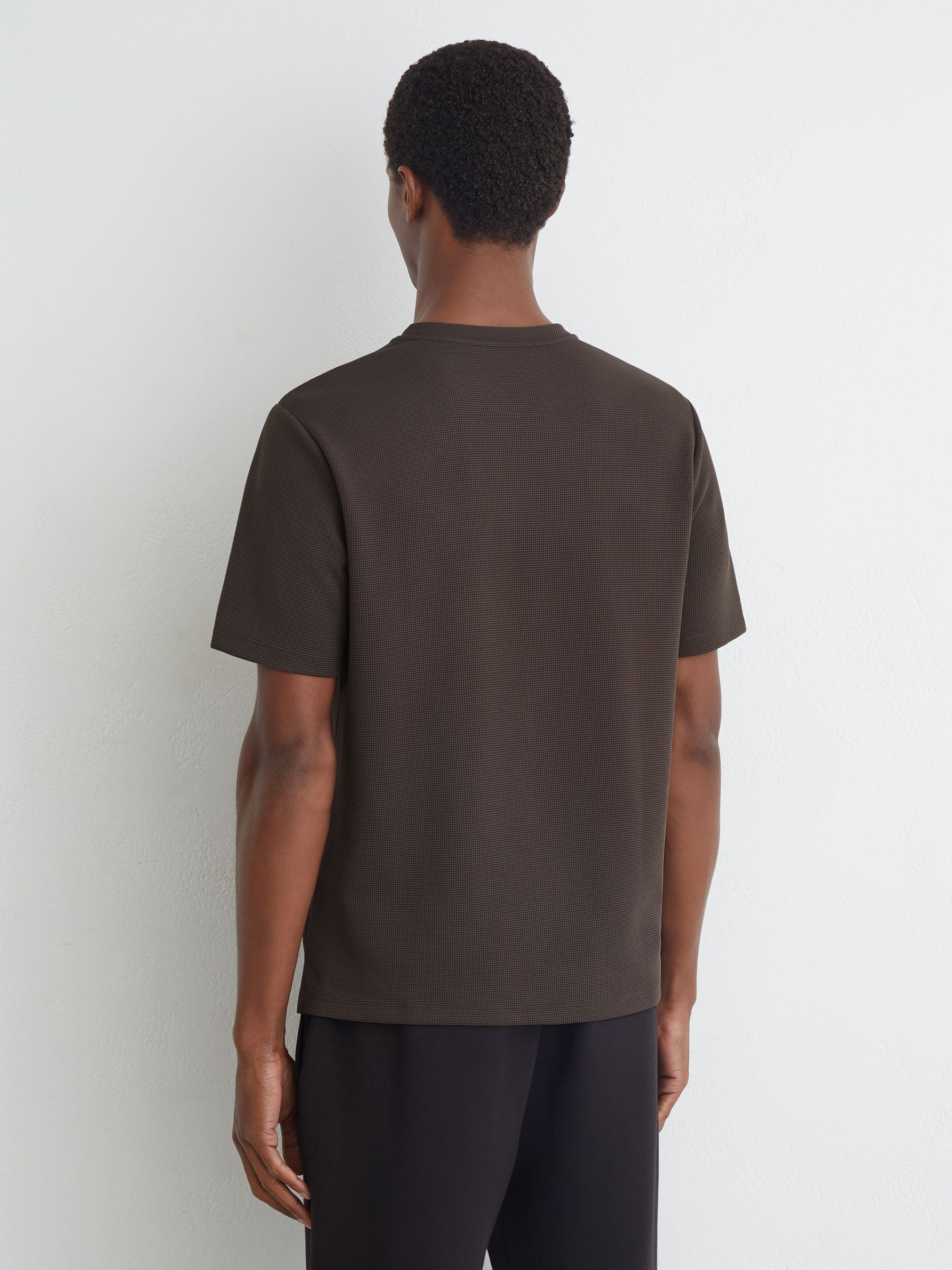 Textured Modern-Fit Crew-Neck T-Shirt in Brown - Image 5 of 6