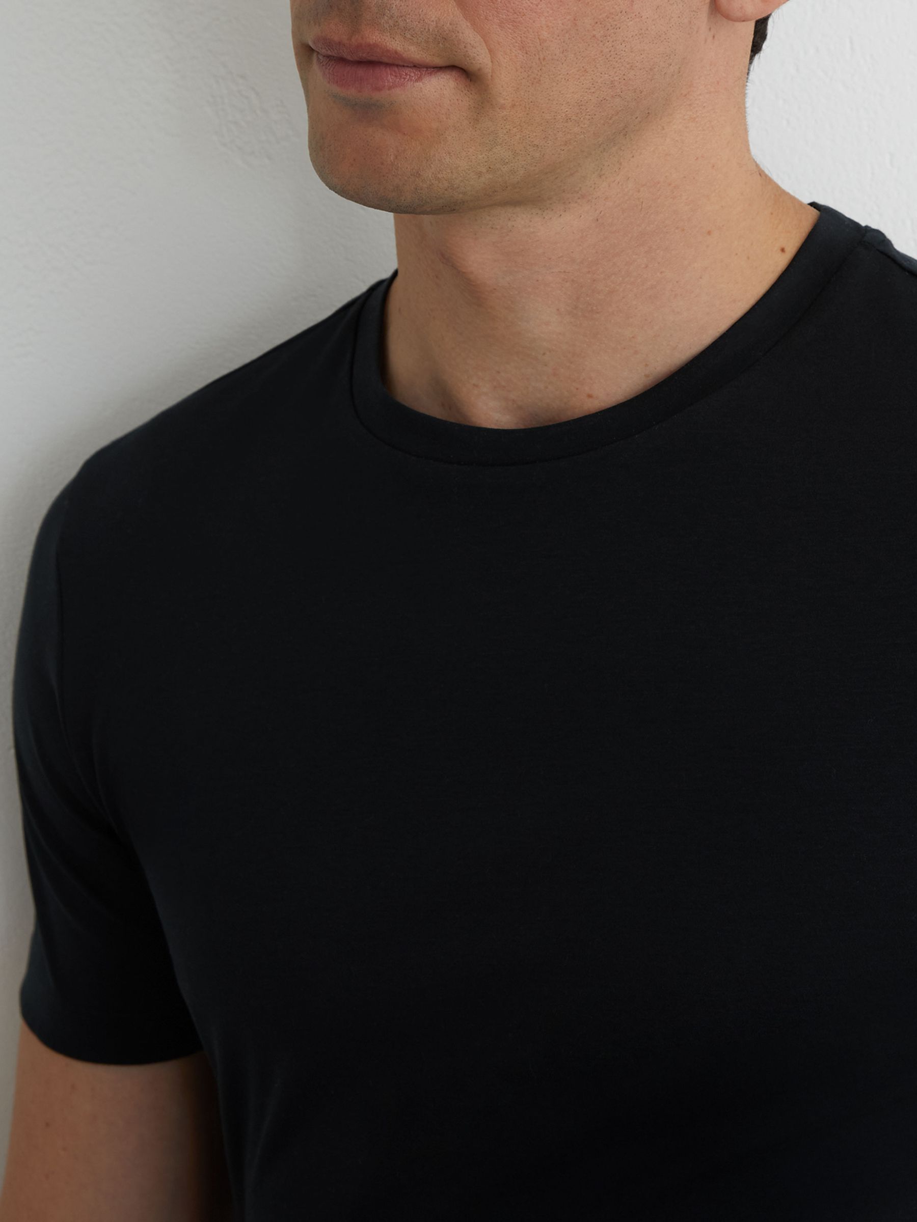 Air-Water Cotton Muscle-Fit T-Shirt in Navy - Image 4 of 6