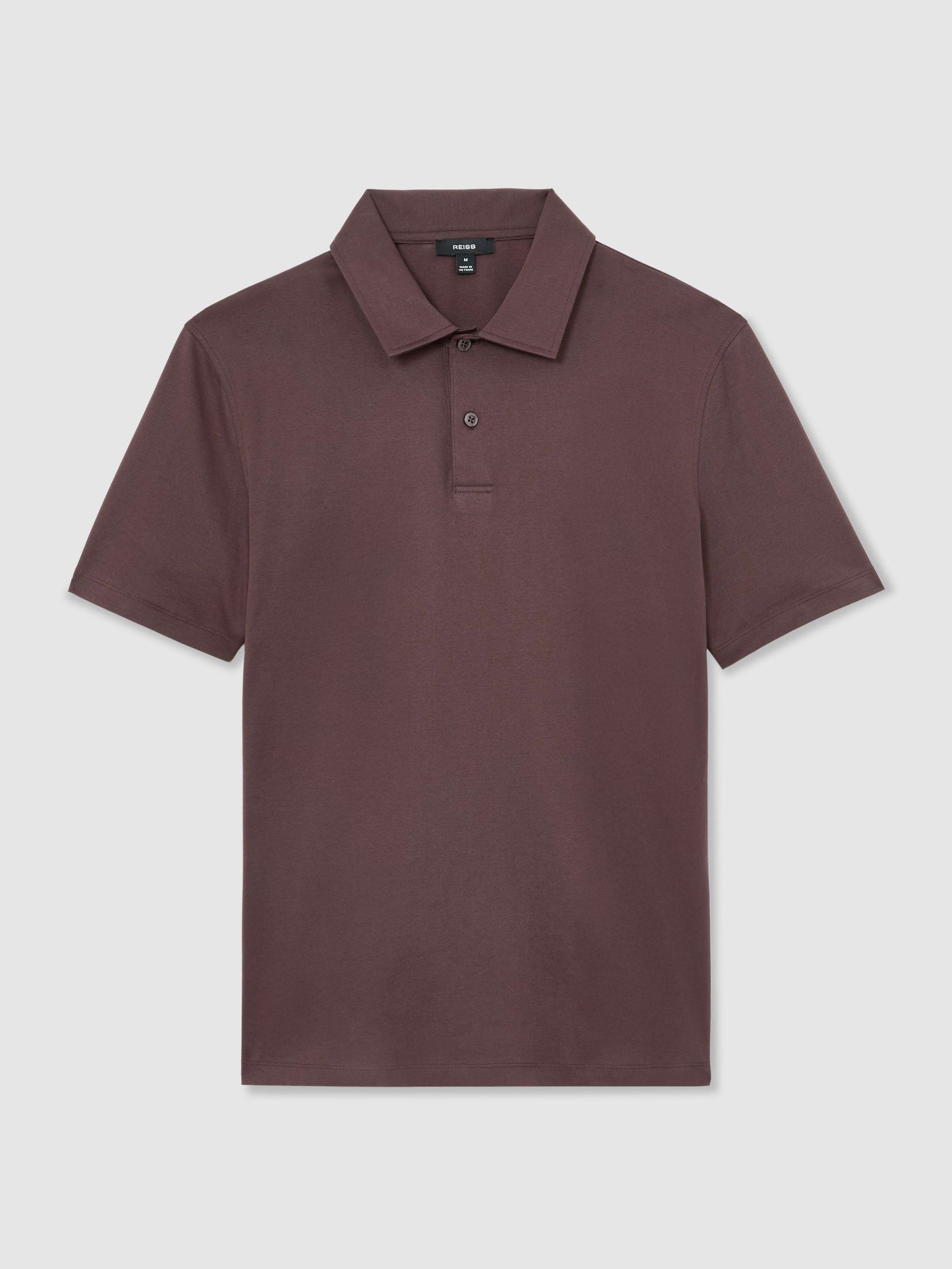 Air-Water Cotton Polo Shirt in Dark Plum - Image 2 of 5