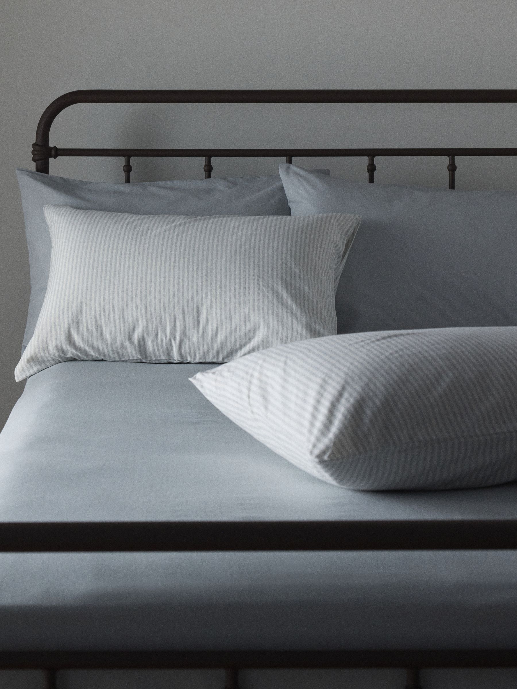 The Set Set of 2 Blue/Stripe Pillowcase and Fitted Sheet - Image 2 of 6 The Set Set of 2 Blue/Stripe Pillowcase and Fitted Sheet - Image 2 of 6