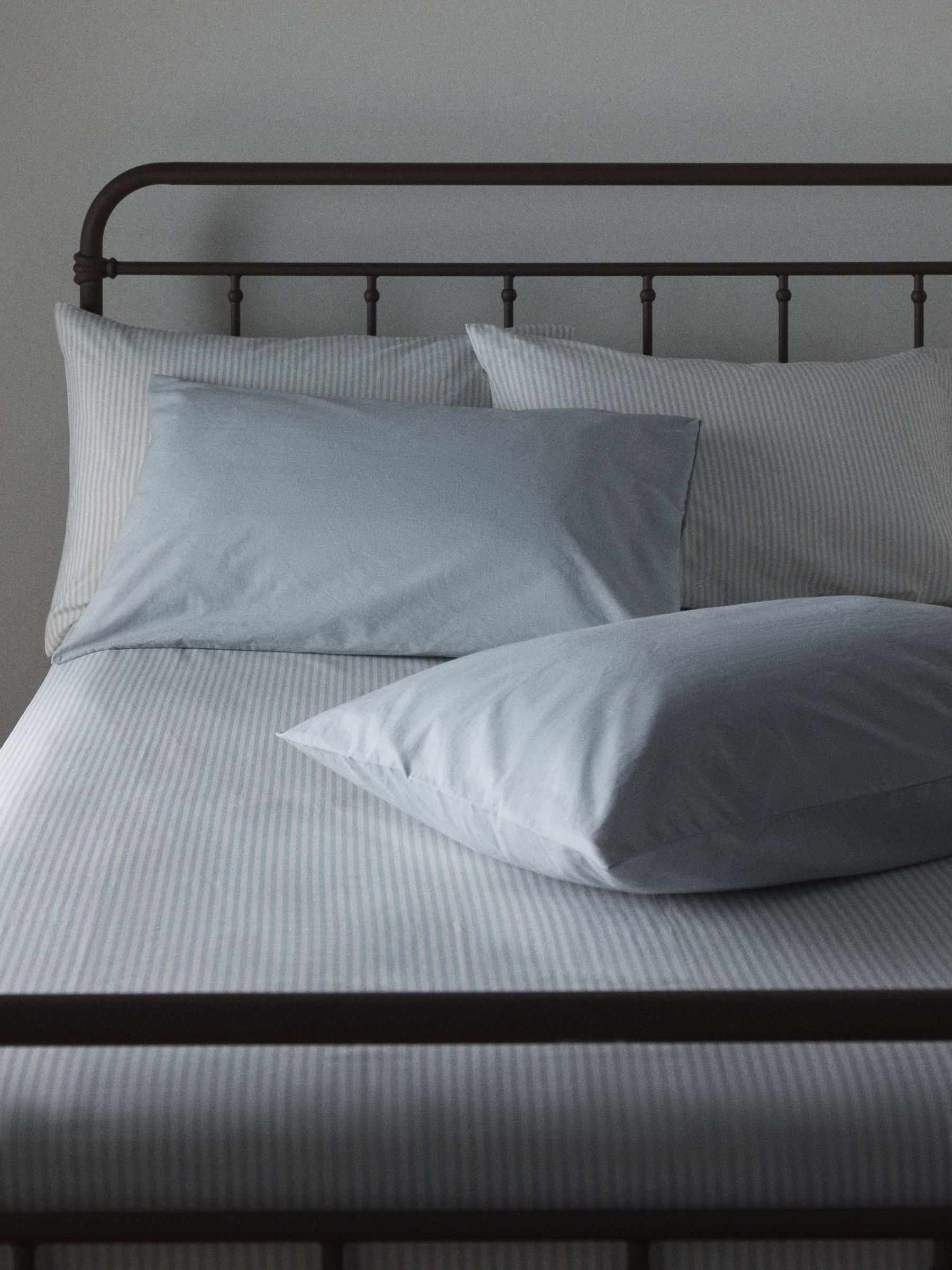 The Set Set of 2 Blue/Stripe Pillowcase and Fitted Sheet - Image 4 of 6