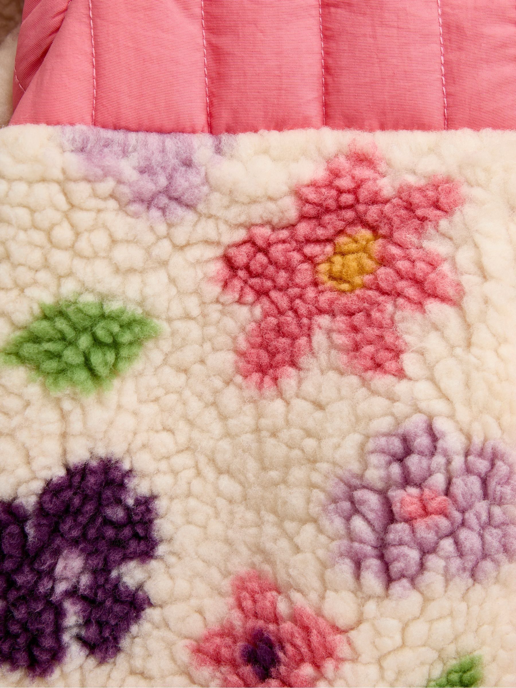 Pink Floral Zip-Off Sleeve 2-in-1 Borg Fleece - Image 6 of 6