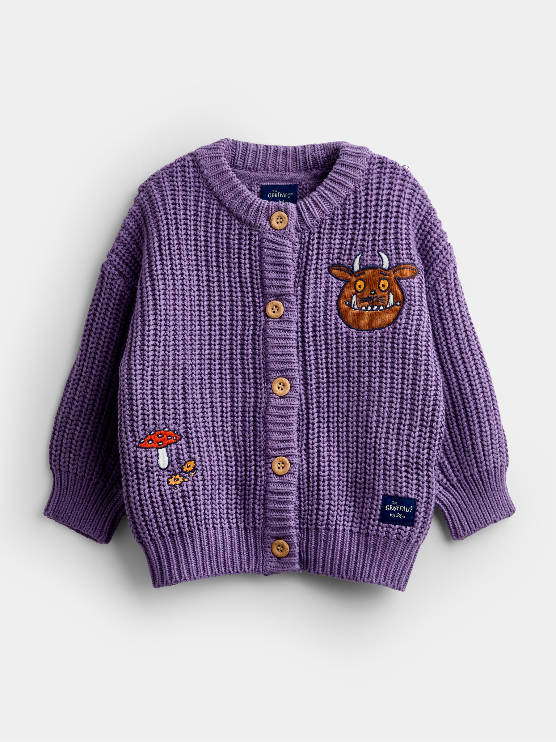 Dusky Purple The Gruffalo Scene Appliqué Cardigan - Image 1 of 4
