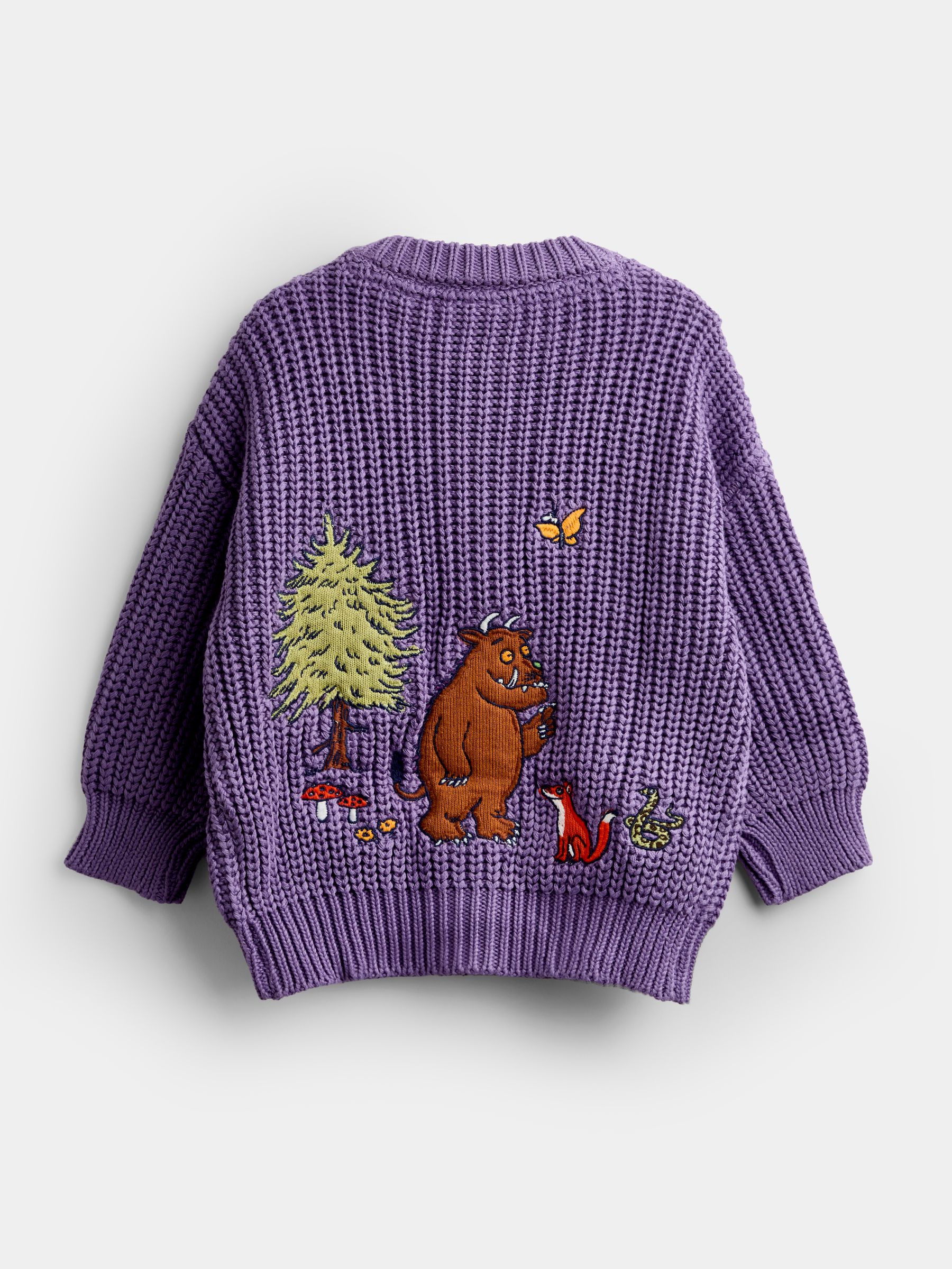 Dusky Purple The Gruffalo Scene Appliqué Cardigan - Image 2 of 4