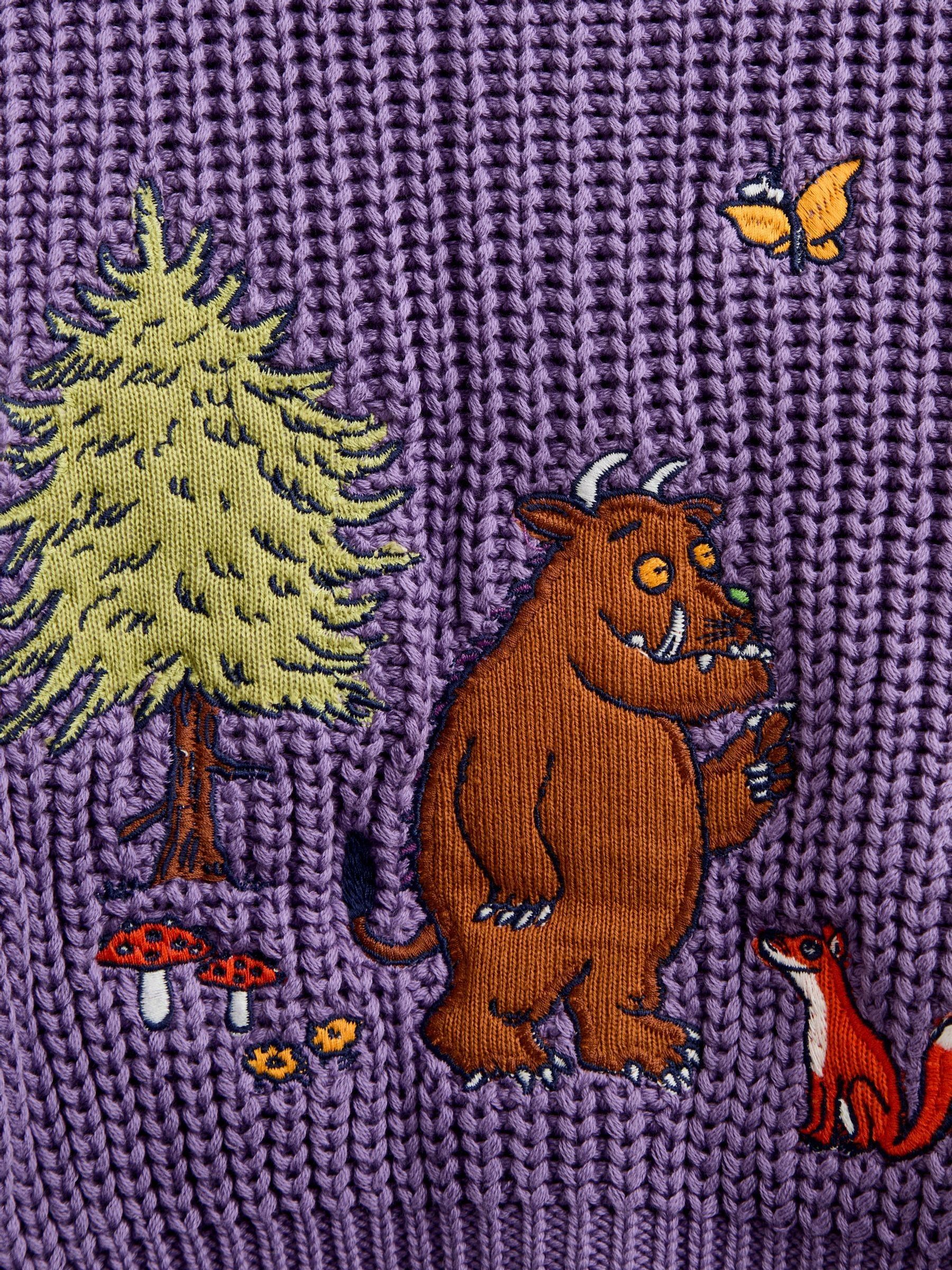 Dusky Purple The Gruffalo Scene Appliqué Cardigan - Image 4 of 4