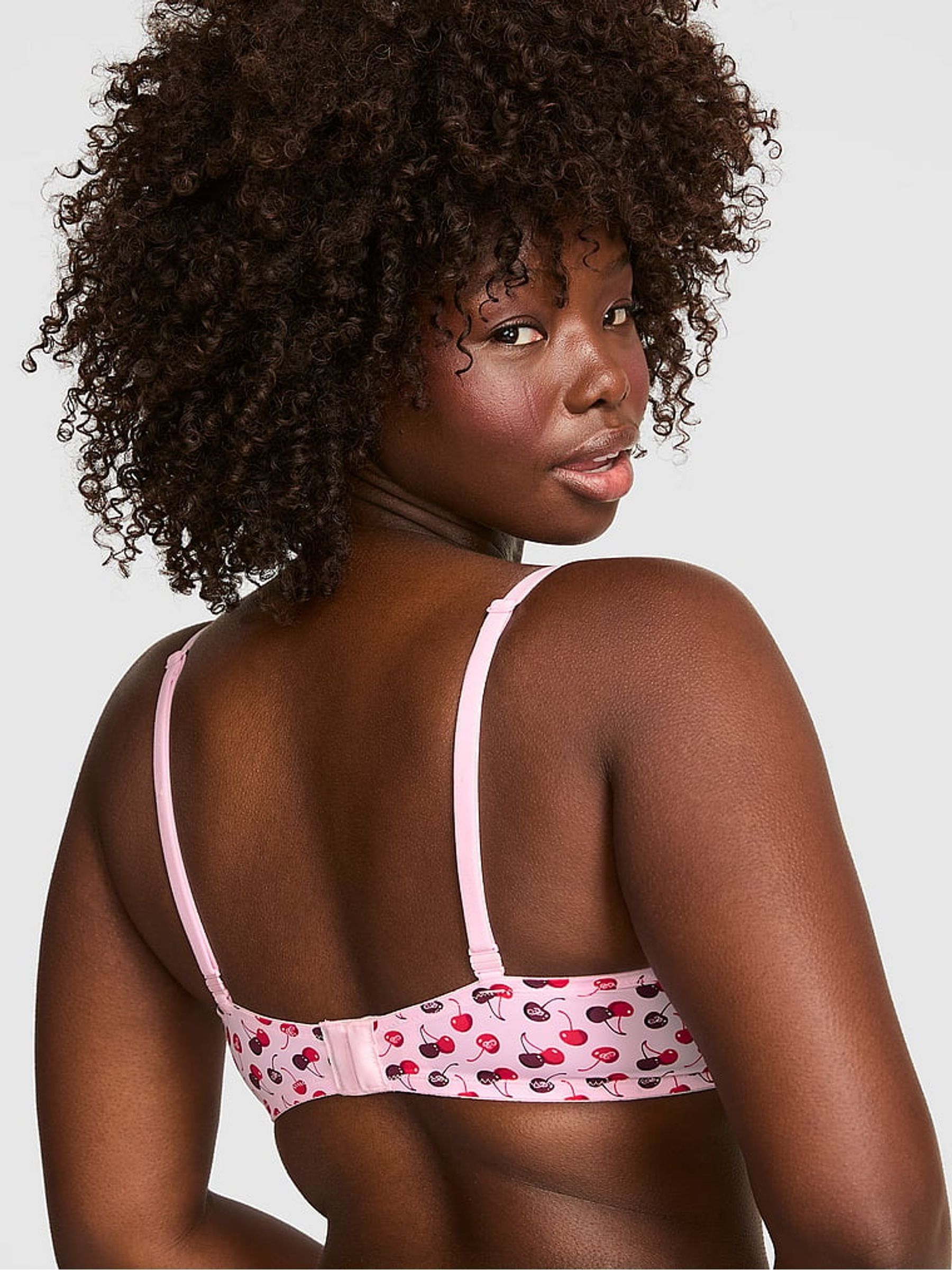 Pink Tulip Cherry Print Super Push Up Bra - Image 2 of 2