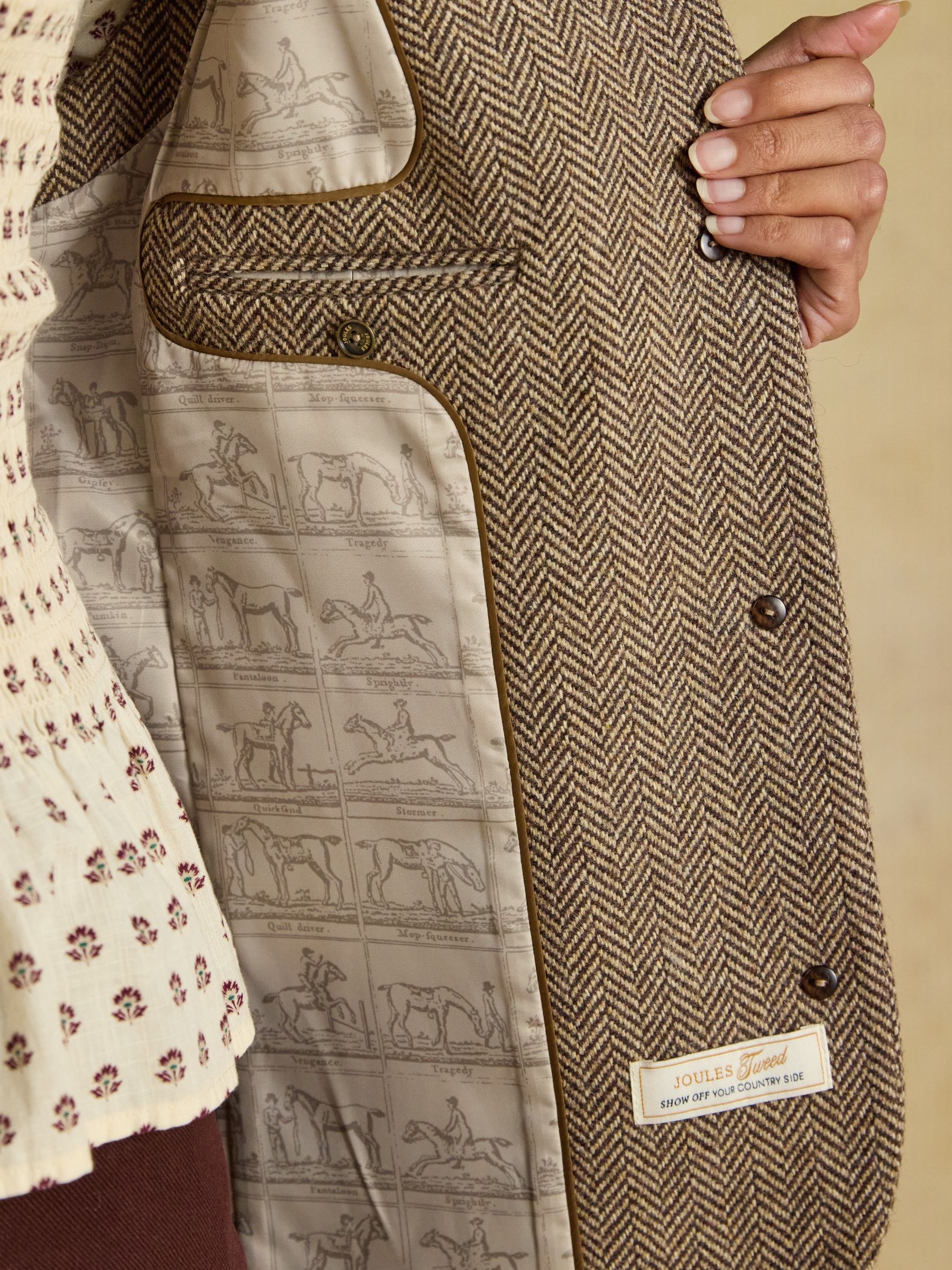 Brown Tweed Wool Blend Nehru Collar Gilet - Image 7 of 11