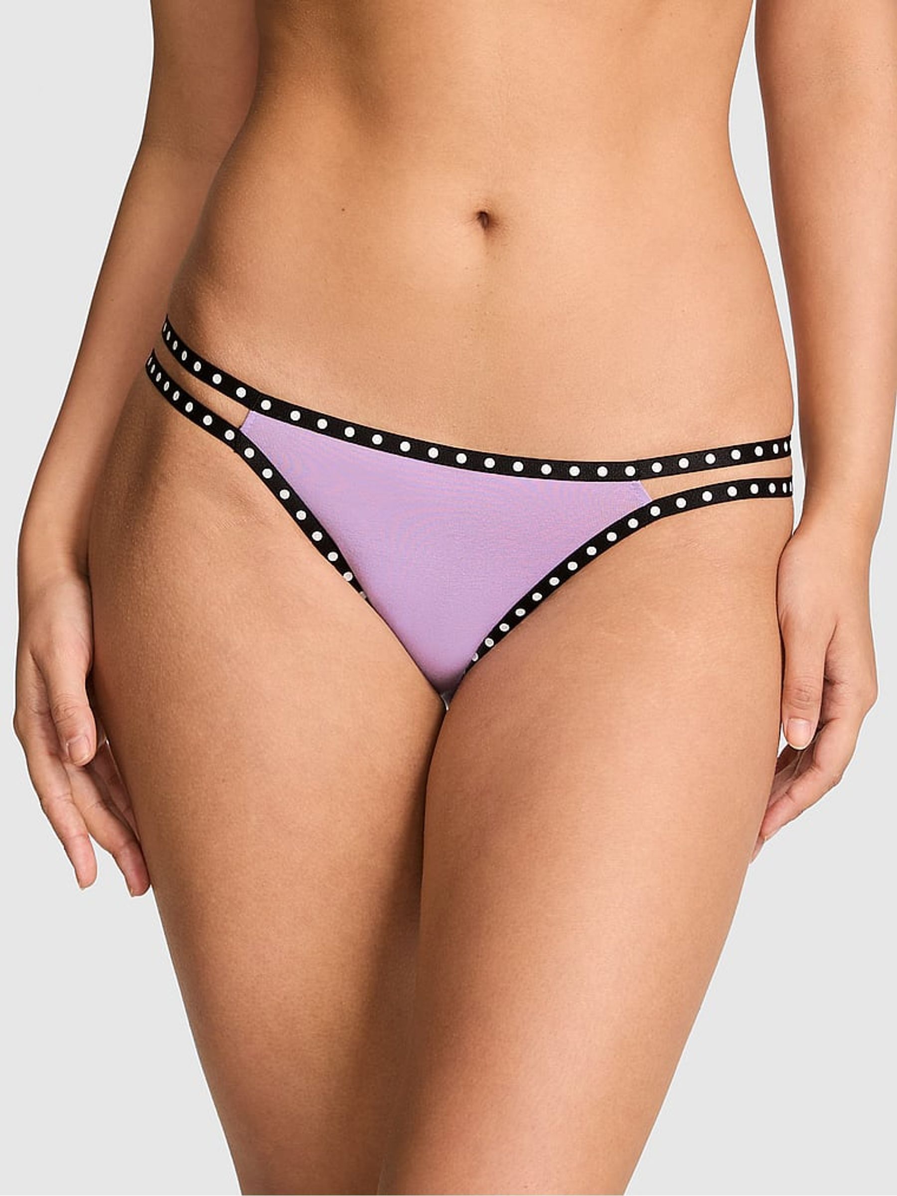 Lilac Purple Crush String Bikini Cotton Mini Logo Knickers - Image 1 of 2 Lilac Purple Crush String Bikini Cotton Mini Logo Knickers - Image 1 of 2