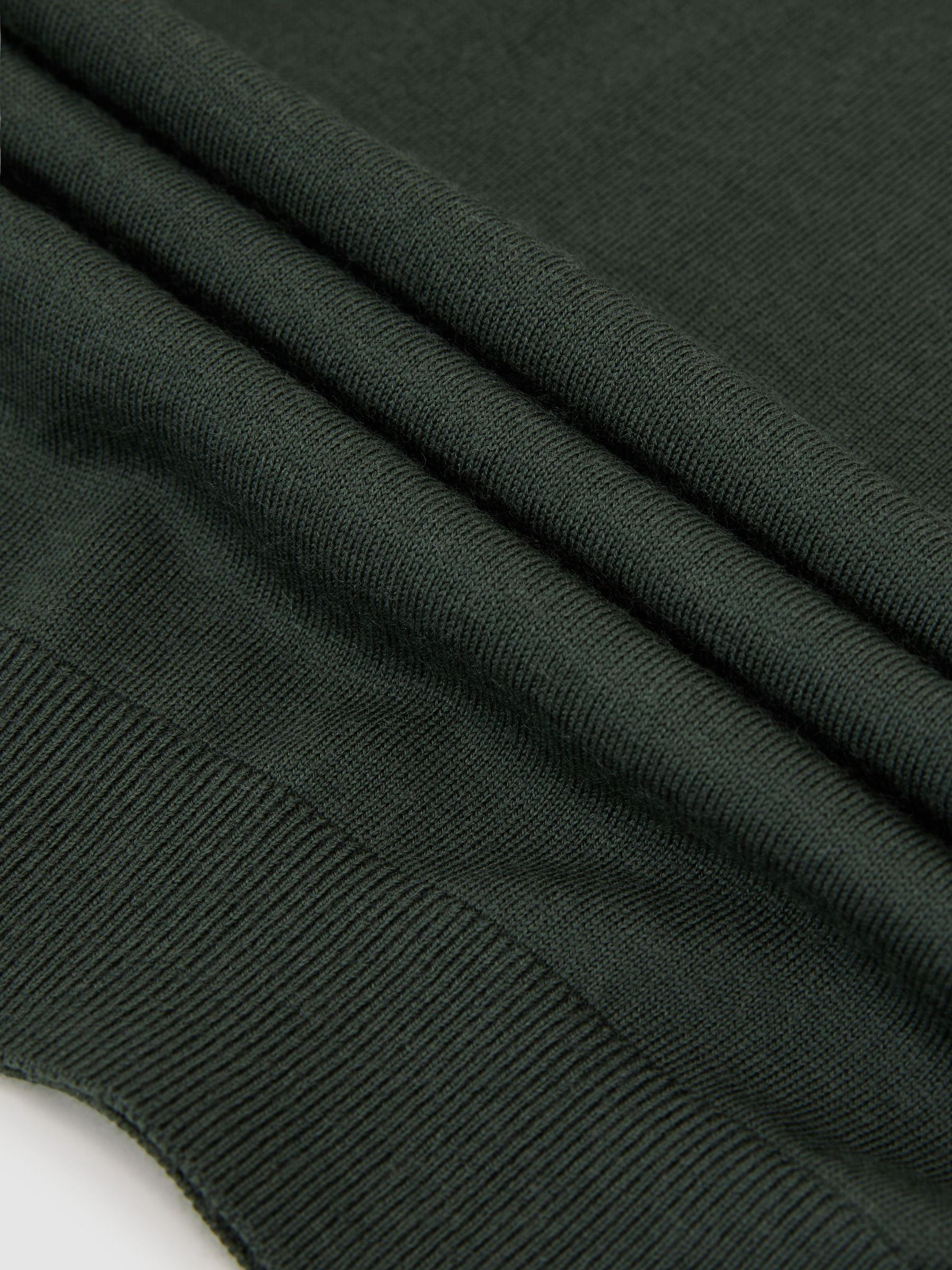 Merino Wool Crew-Neck Jumper in Dark Green - Image 6 of 6